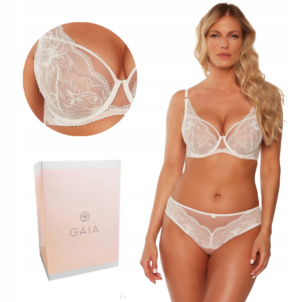 Podprsenka s krajkou Gaia Push Up Maricia 1243 ecru mokka 70B