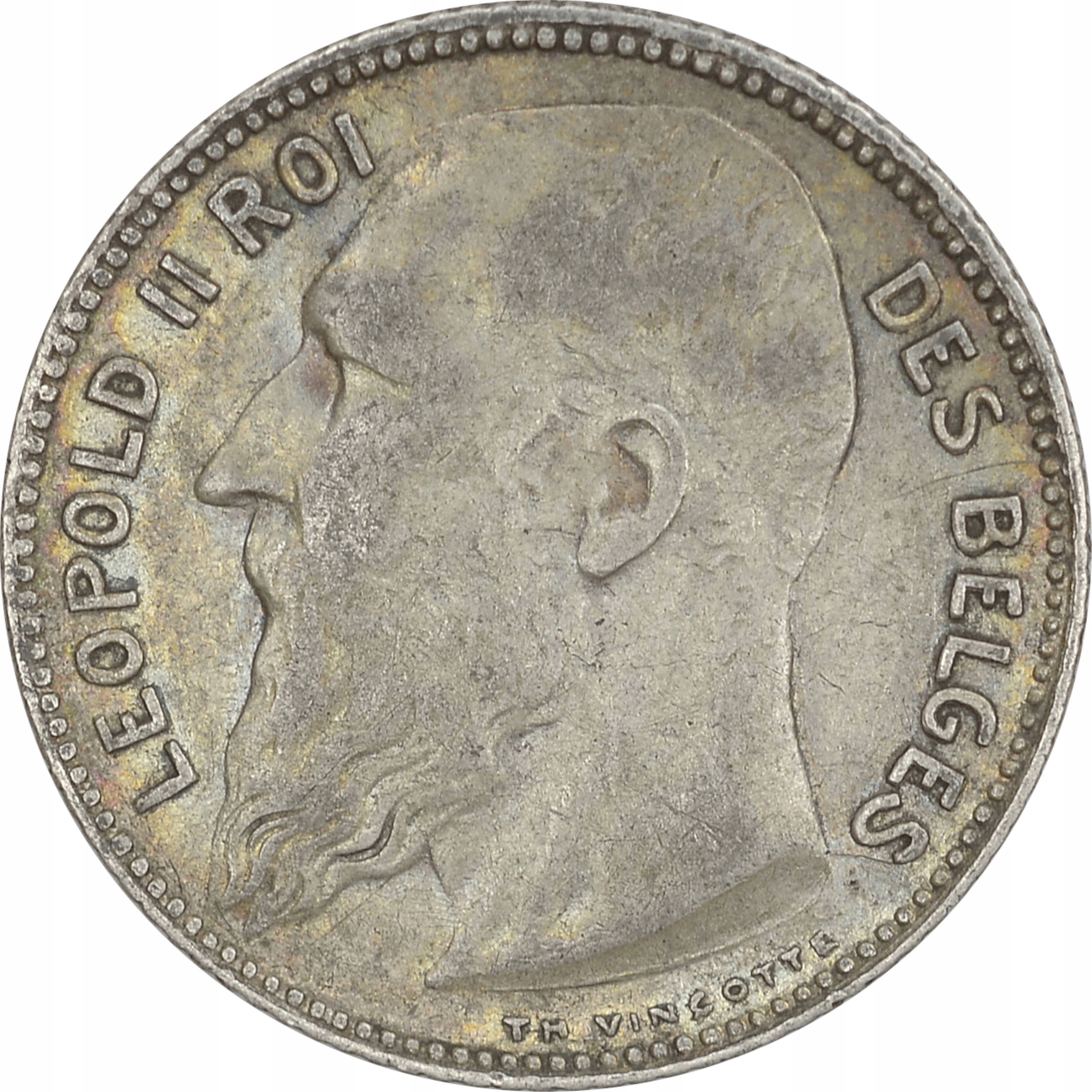 8.BELGIA, LEOPOLD II, 1 FRANK 1909 DES