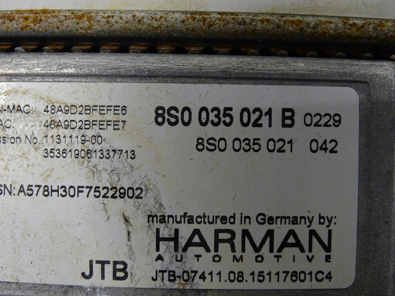 navigation control unit player SD SIM NAVI AUDI TT 8S0035021B