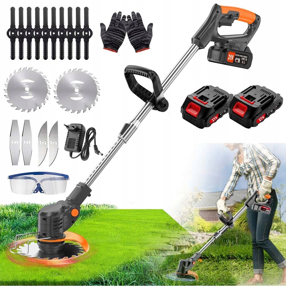 Aku Vyžínač Křovinořez Zahradní Sekačka Na Trávy Sada 2 X 800 W