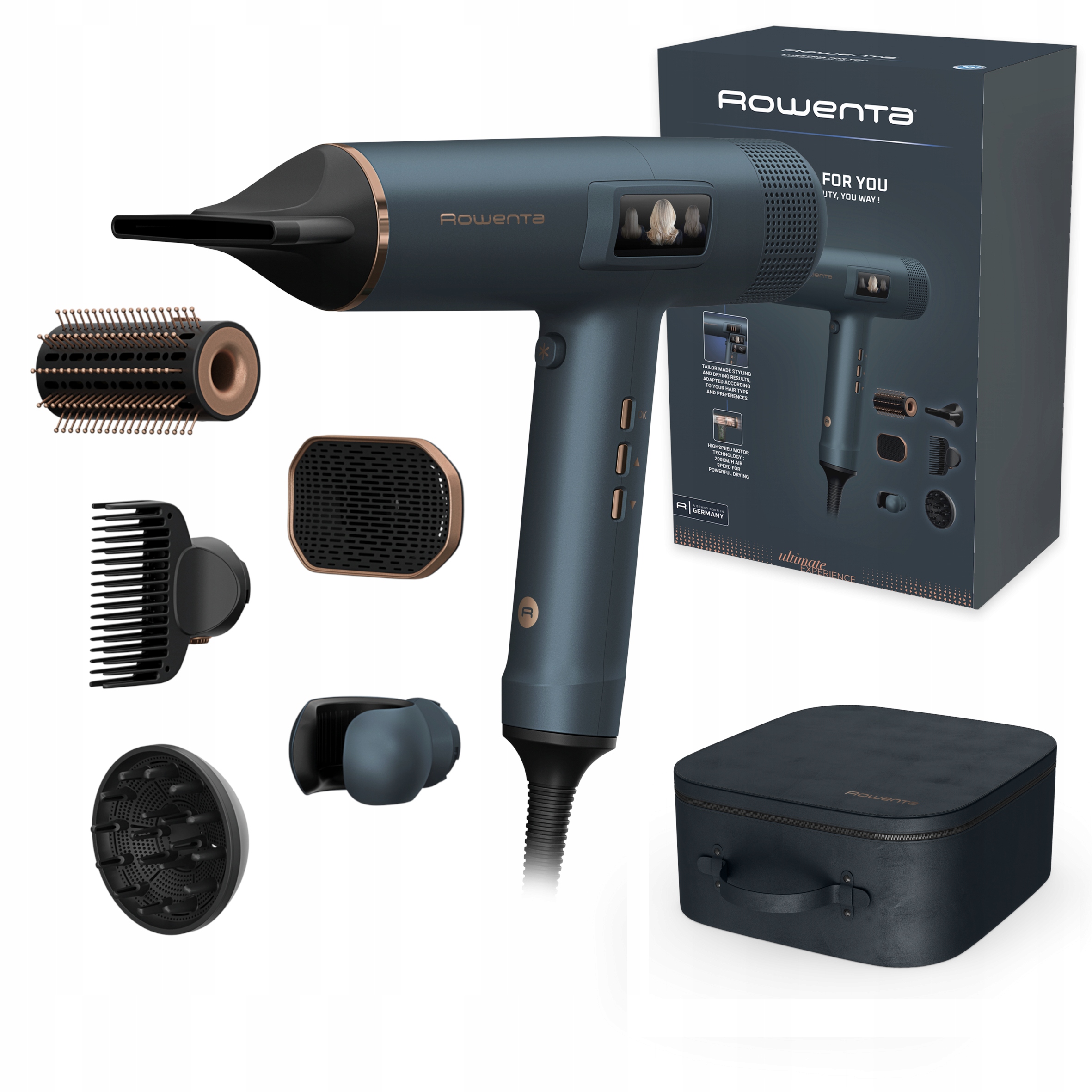 Suszarka do włosów Rowenta HY9430 1800W jonizacja dyfuzor mocna zestaw