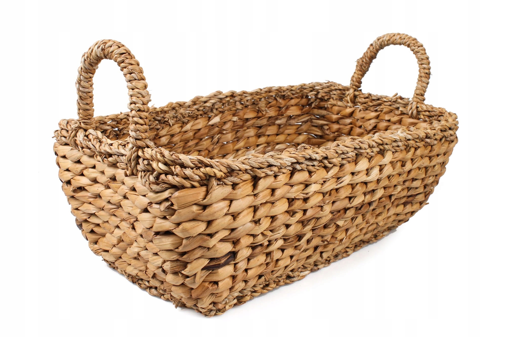 Obdélníkový Koš Boho Z Mořské Trávy S Úchytkami 45x28x25 cm