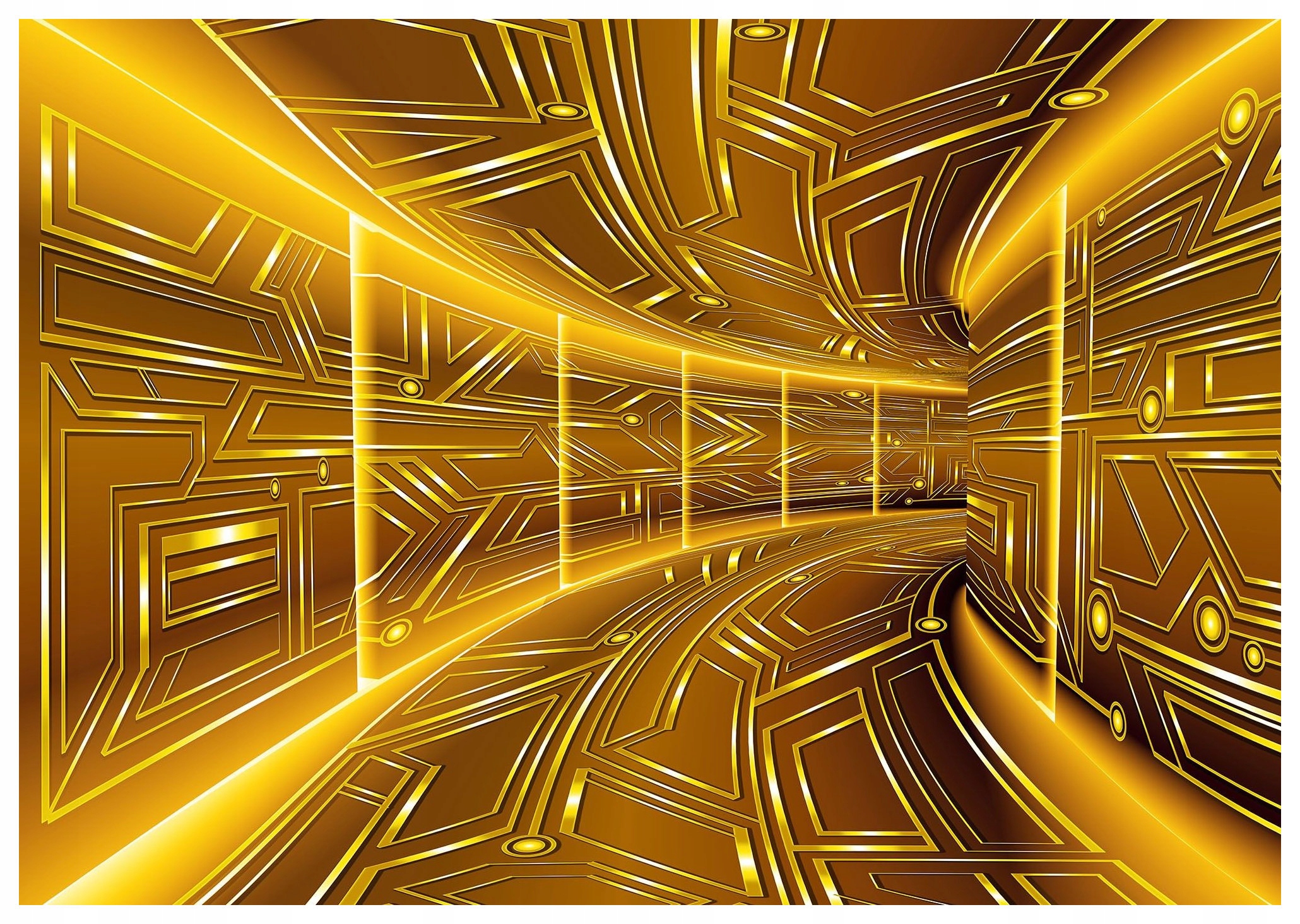 Fototapeta Tunel Futurismus Zlatá Geometrie Perspektiva 520x318 lepidlo