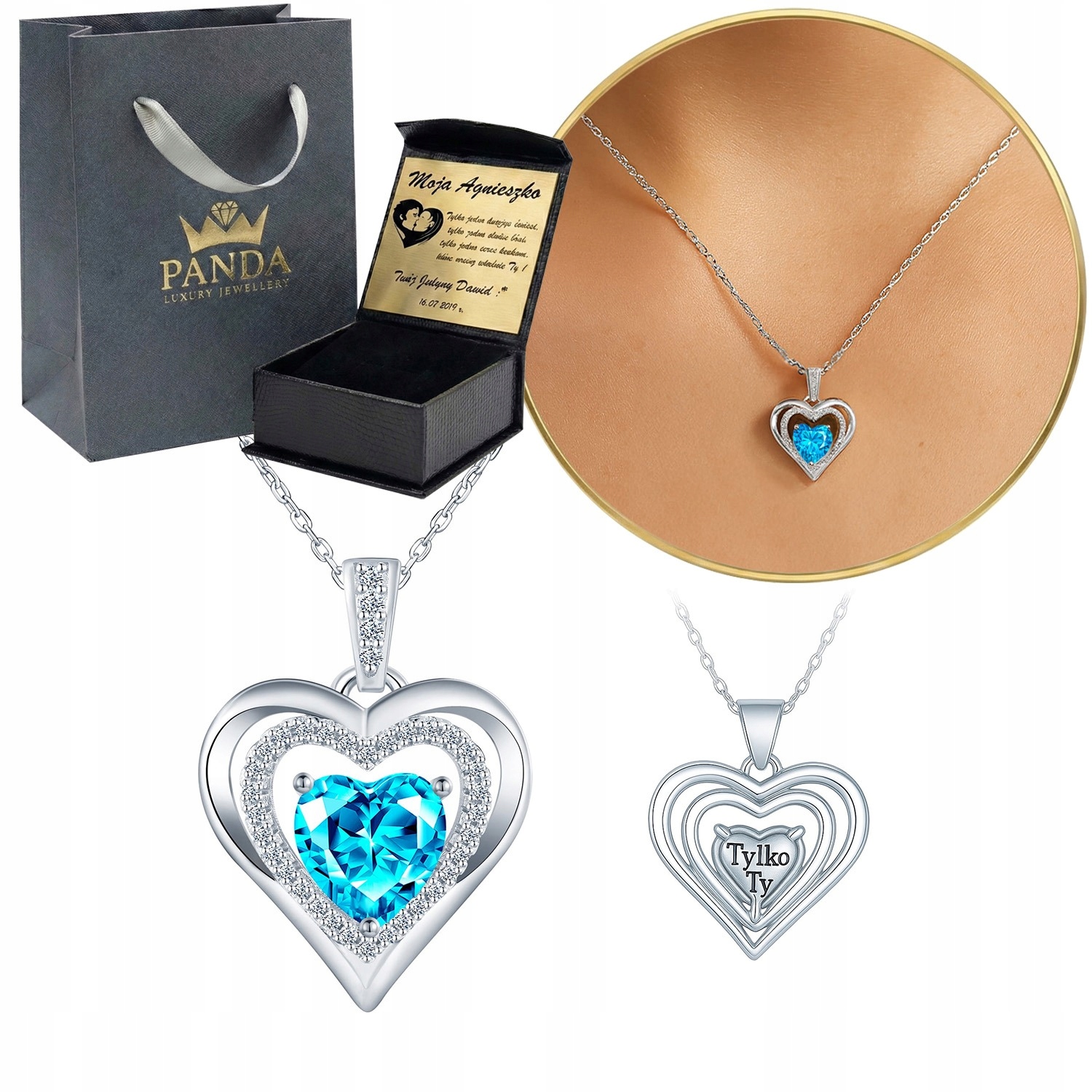 Stříbrný náhrdelník 925 Srdce Pouze ty Gravírování Dárek Valentýna Pro Ni