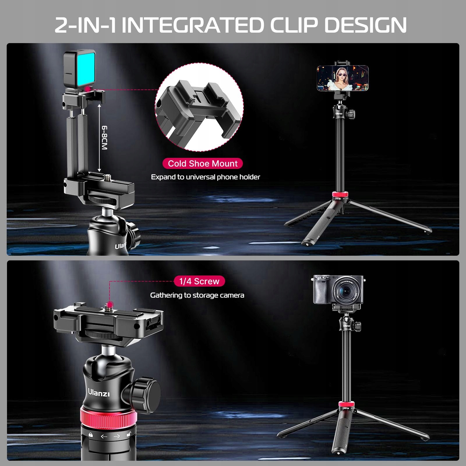 ULANZI MT-44 147cm Selfie Stick & Tripod for Cameras & Phones — miniatura 6