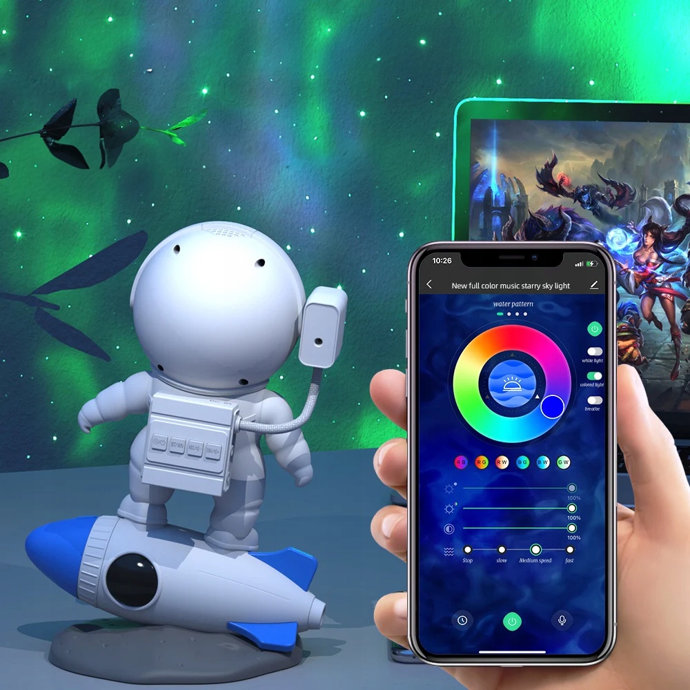 Projektor GWIAZD ASTRONAUTA LED Lampka Nocna Planetarium Prezent Marka bez marki