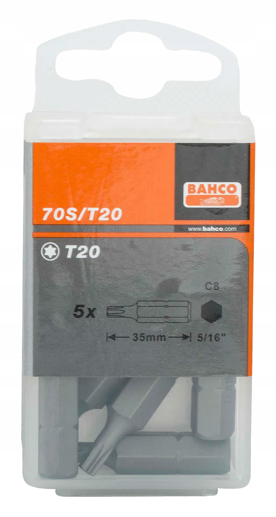 Bit 5/16" do śrub TORX T55x35mm, 5 szt. BAHCO Liczba elementów pojedyncze
