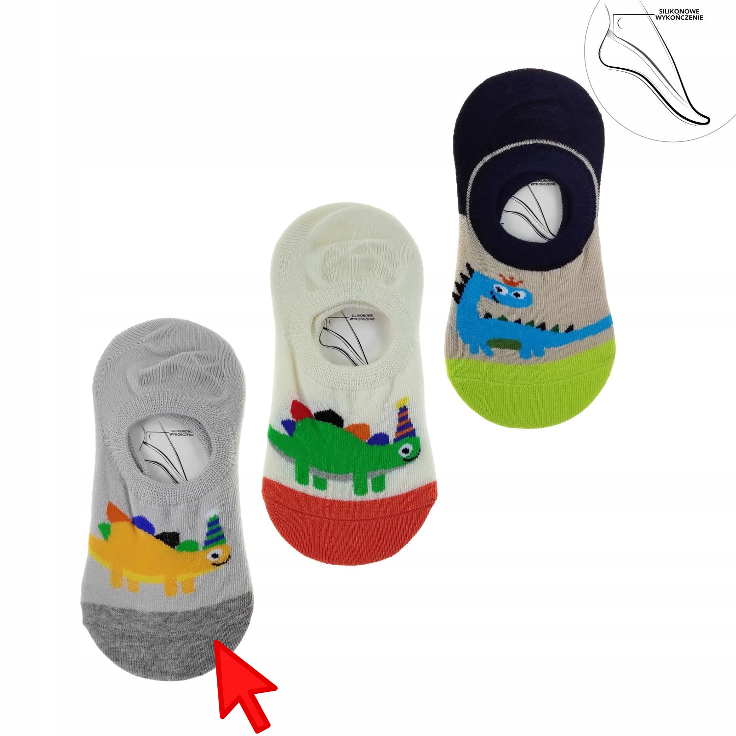 

Skarpetki Szare Dinozaury (rozmiar: 27-30)