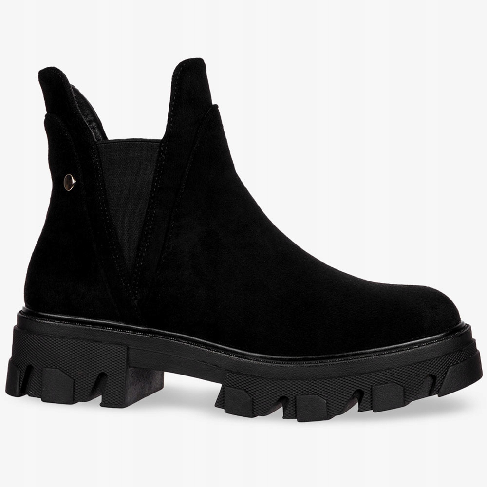 BOTKI DAMSKIE NA PLATFORMIE BUTY Z GUMKAMI OZDOBA Rozmiar 39