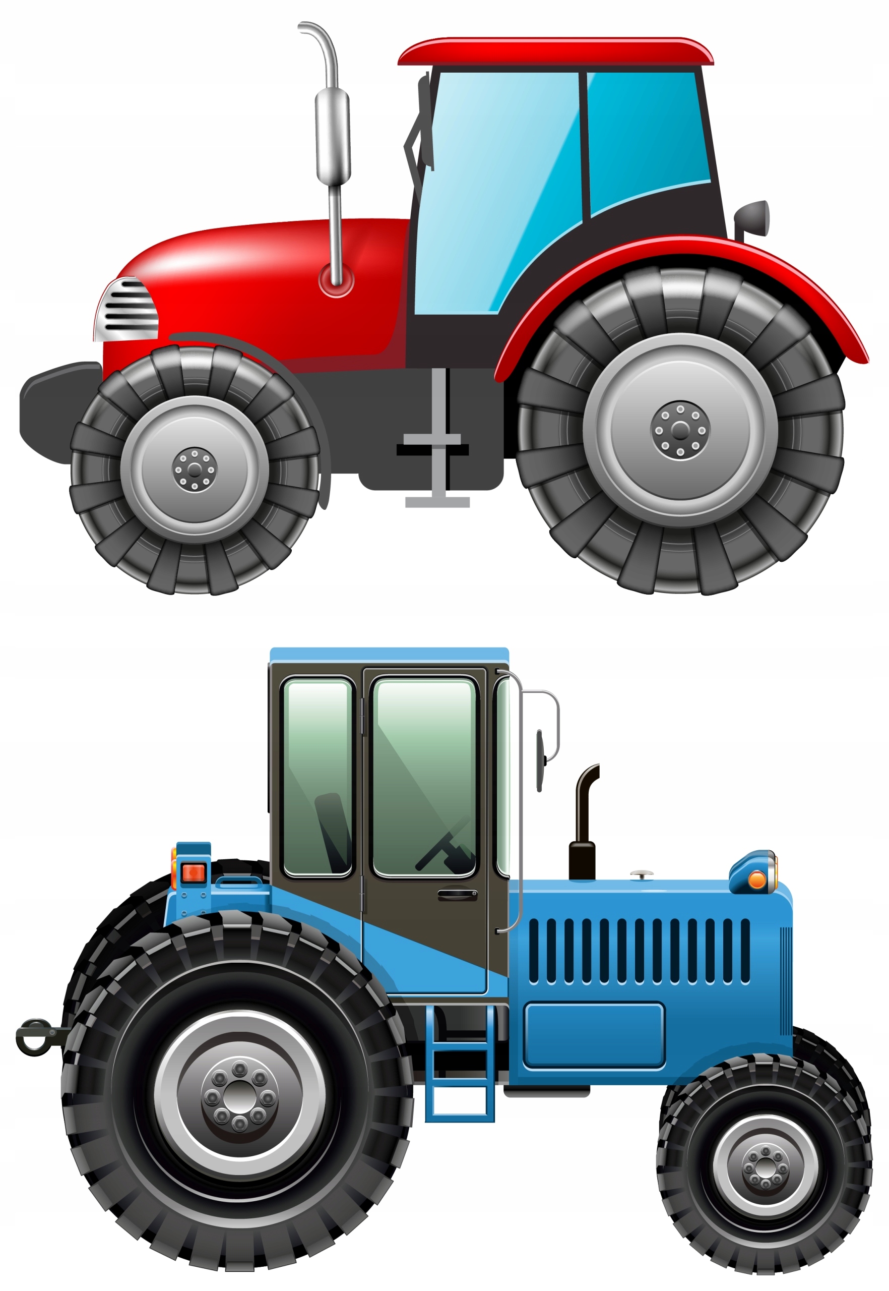 NAKLEJKI NA BIAŁEJ FOLII NA MEBLE ŚCIENNE TRAKTORY