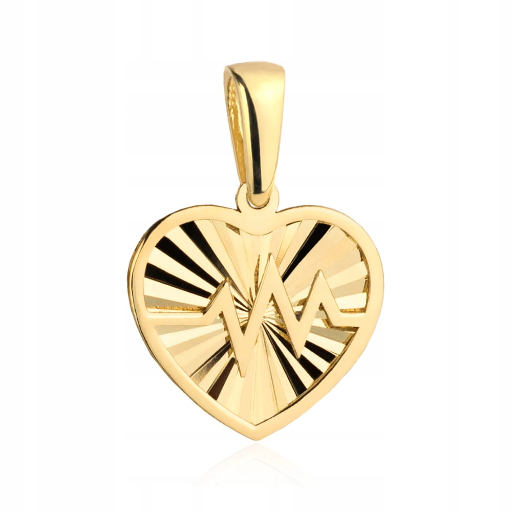 Zlatý přívěsek 585 14k srdce s linií života 0.72g Zlaté šperky
