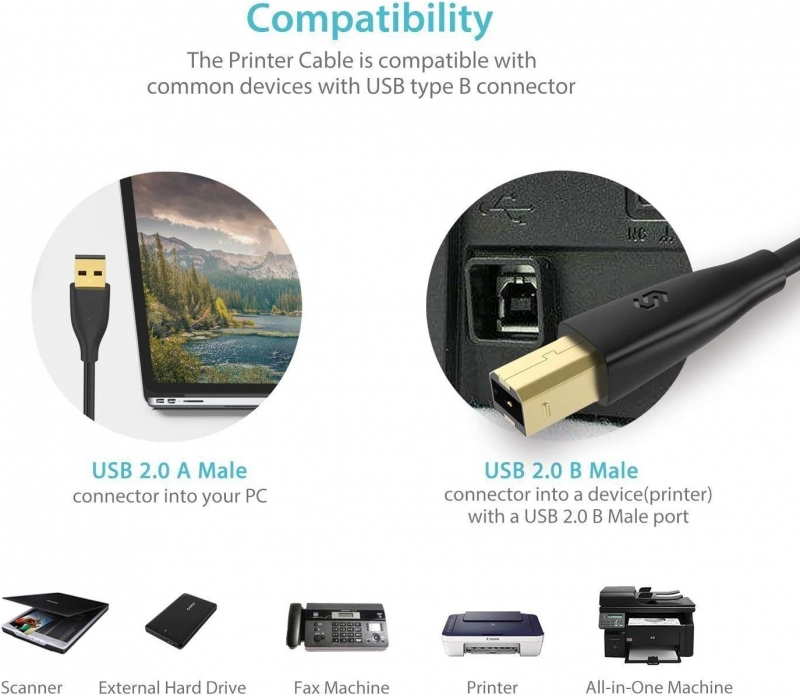 Syncwire USB Kabel do drukarki 3 m USB A do USB B Producent Inna