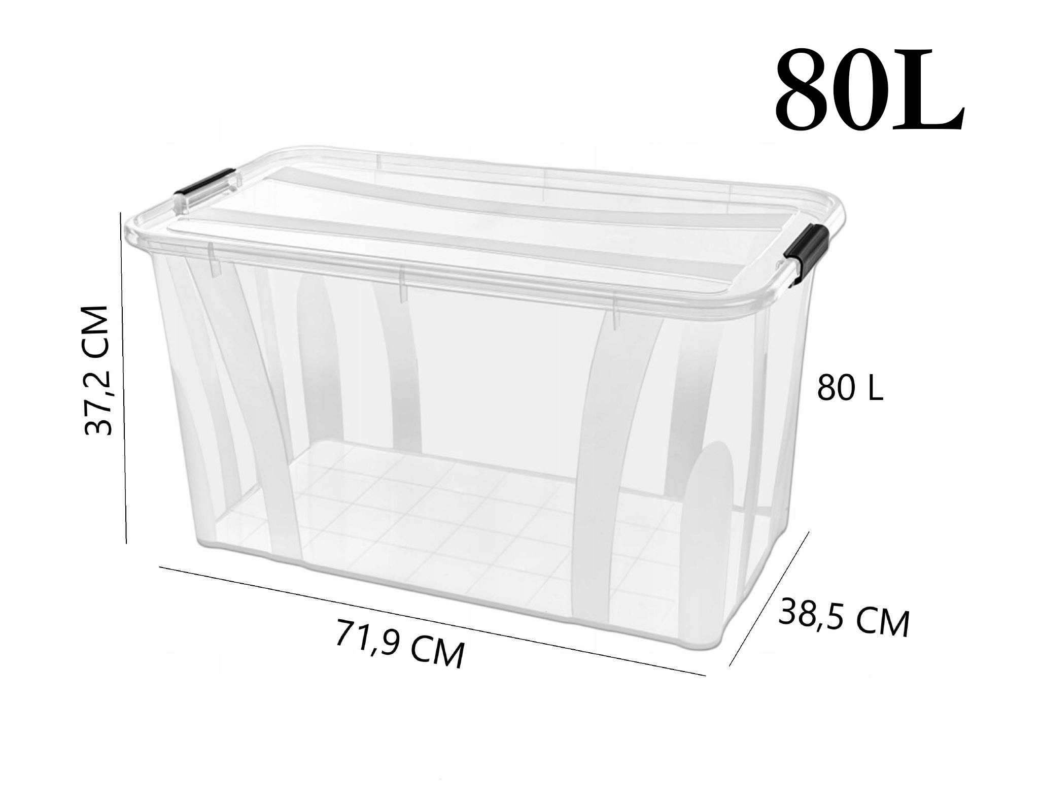 Nádoba Kon-Plast 80 l s víkem z plast, bezbarvá