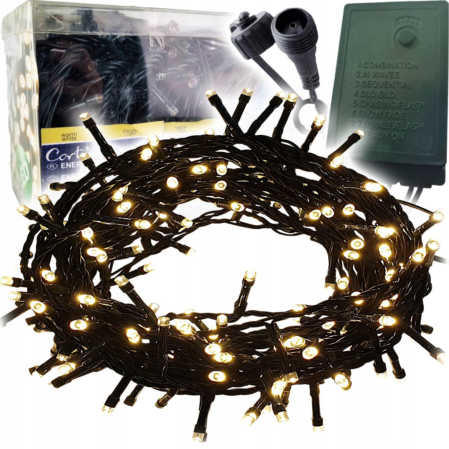 LAMPKI CHOINKOWE 200 LED PROGRAMATOR wewnętrzne