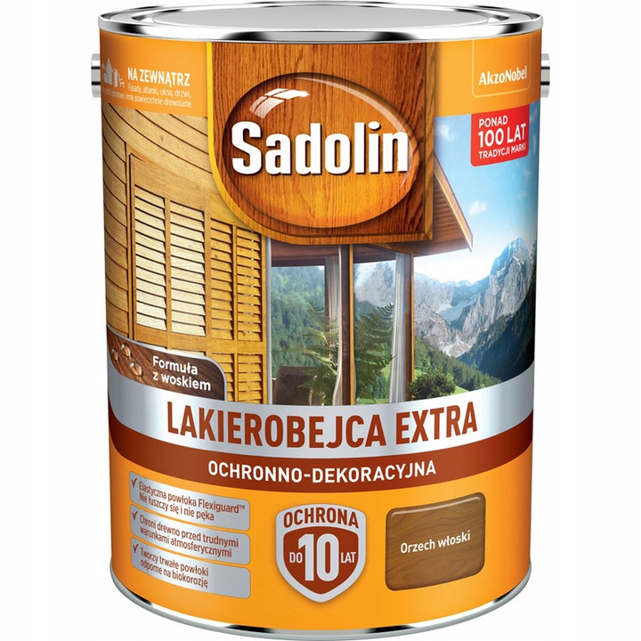 Sadolin Extra 5L Lakierobejca do drewna Orzech Włoski &&&