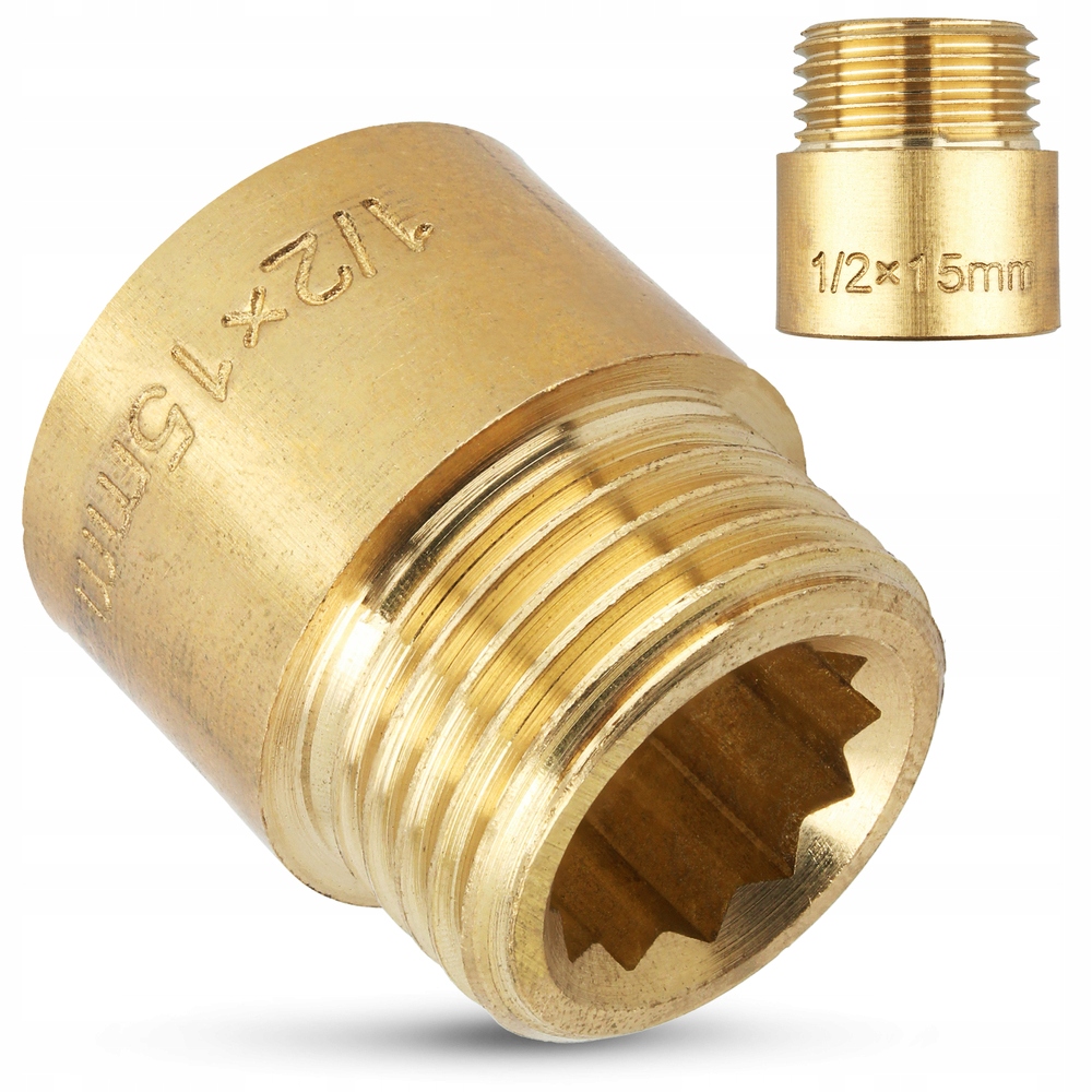 

Złączka mosiężna przedłużka 1/2'' 15 mm mosiądz