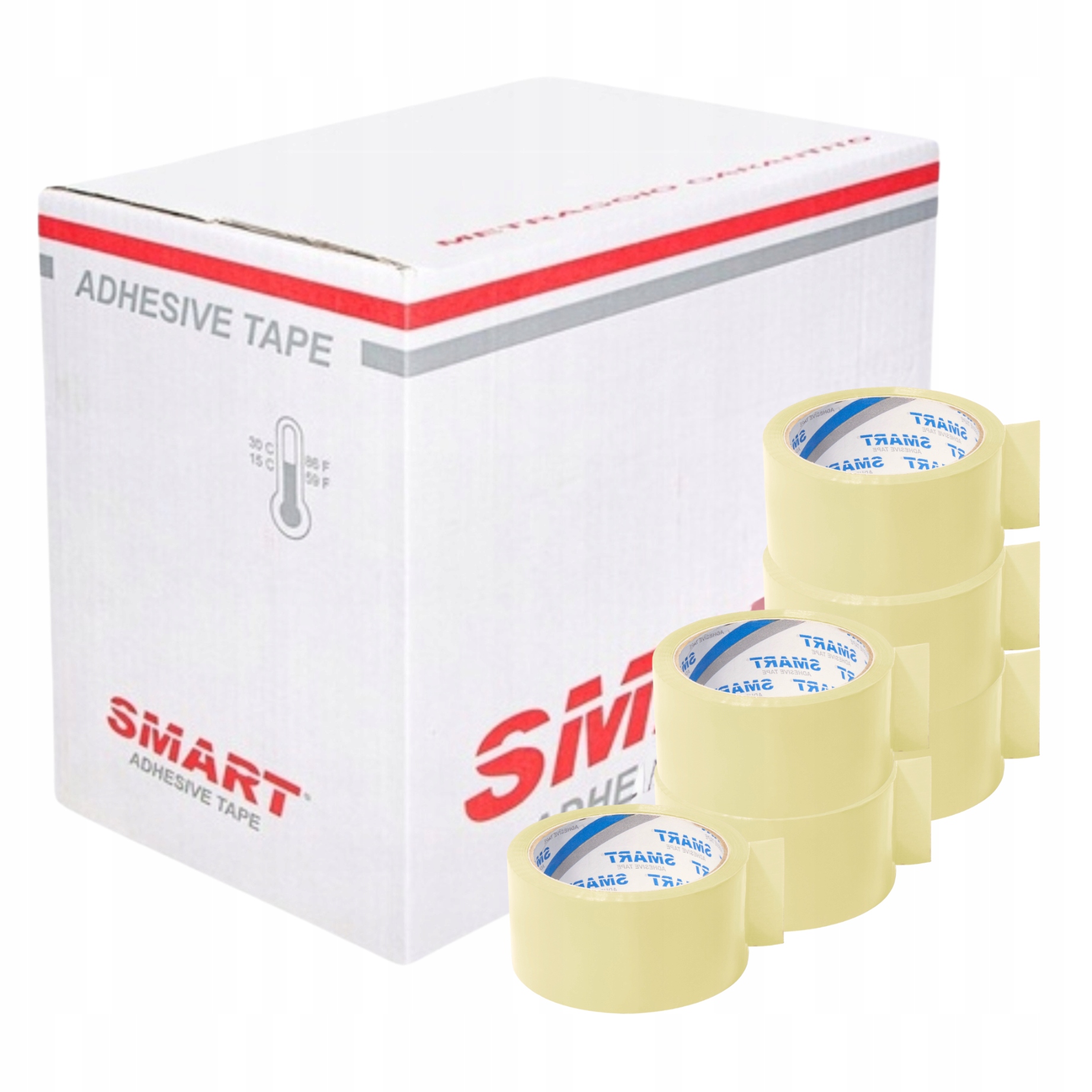 Taśma Pakowa Transparent 48/100y Klejąca Przezroczysta Smart 36szt