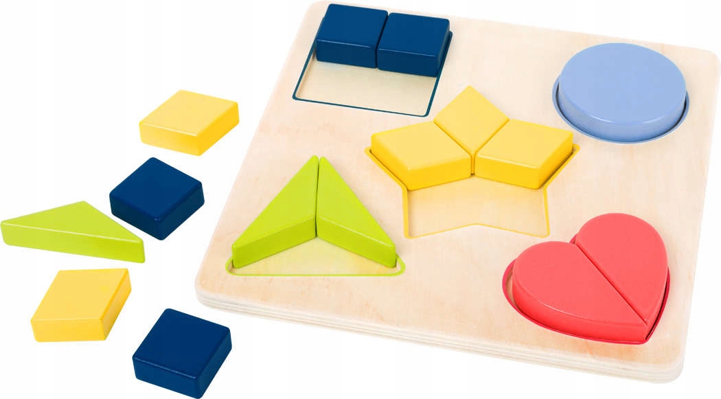 

Drewniane Puzzle Kształty Ułamki Układanka Liczby