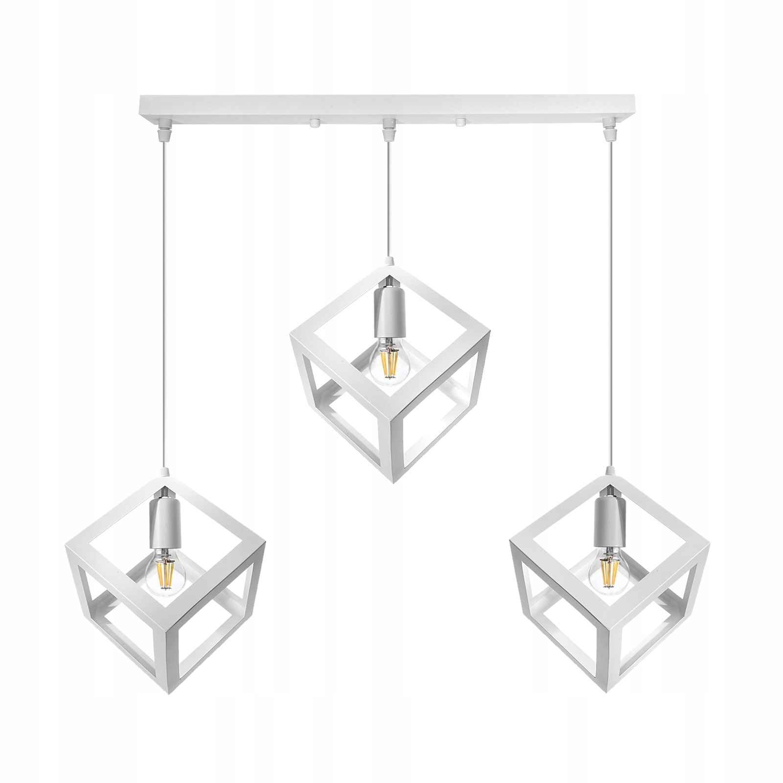 Lampa Loft Sweden Jednoduchá Bílá s regulací výšky 3xE27 Max 20W Led