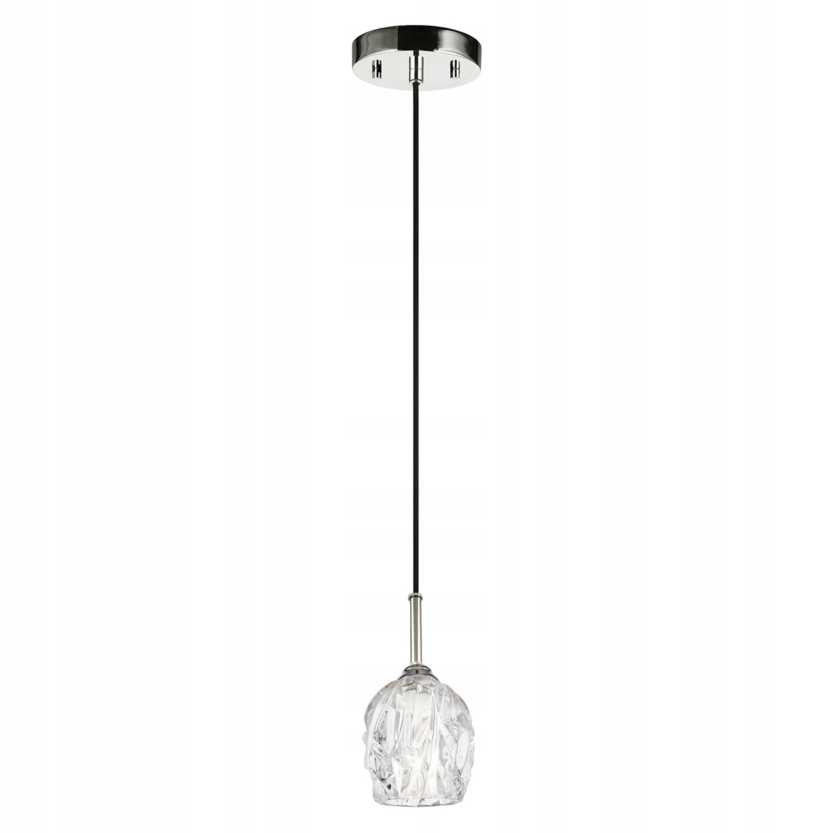 Závesná dekoratívna sklenená lampa nikel do obývačky nad stôl Feiss