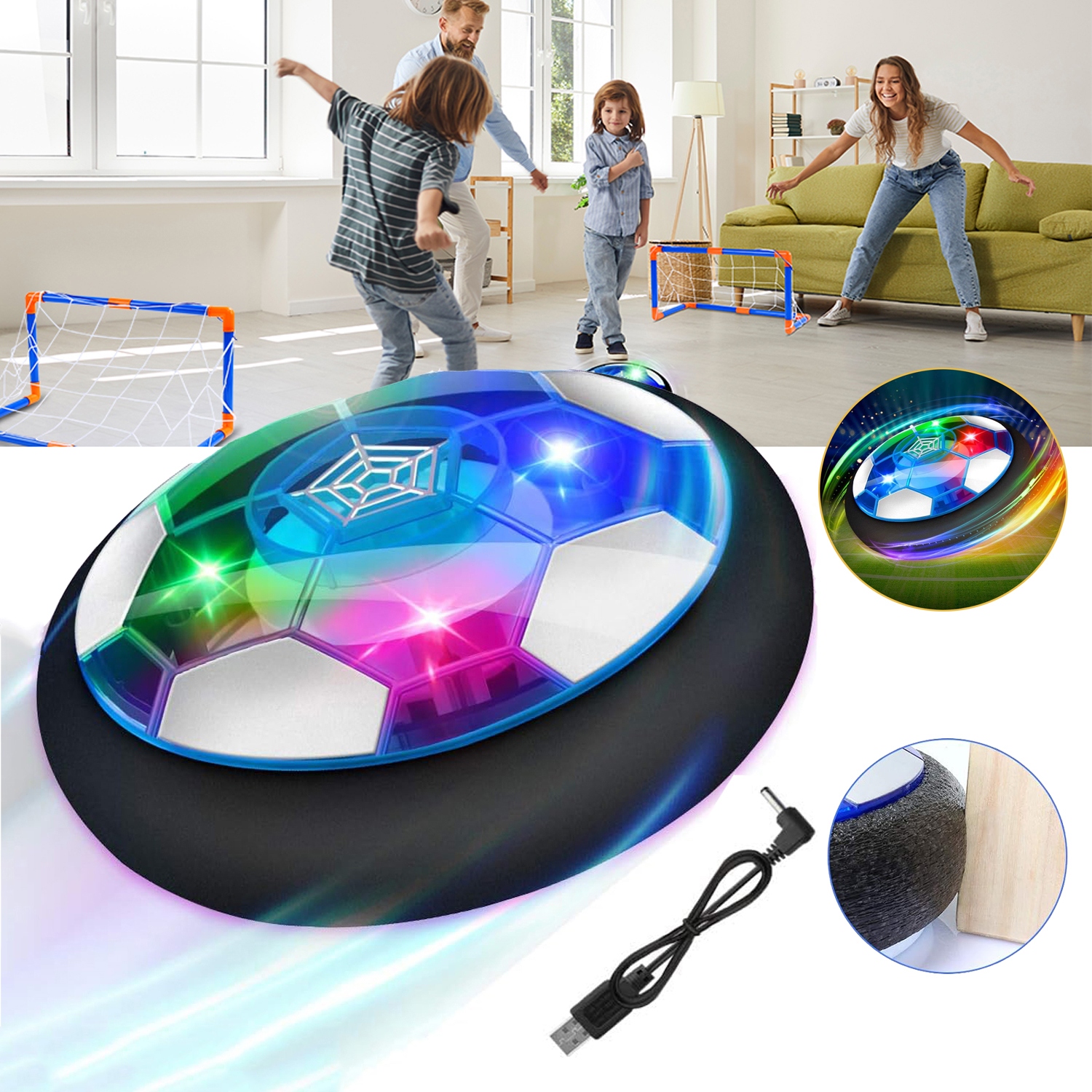 LEWITUJĄCA PIŁKA NOŻNA LED PŁYWAJĄCA PIŁKA NOŻNA HALOWA PIŁKA NOŻNA DZIECI