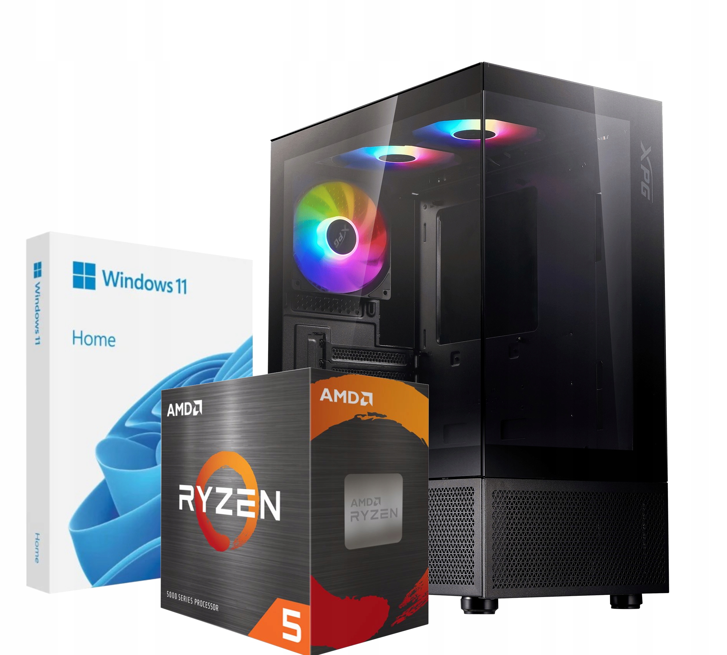 Komputer gamingowy Xpg Ryzen 5500 RTX5060 16GB DDR4 512GB Ssd Win11 WiFi Bt