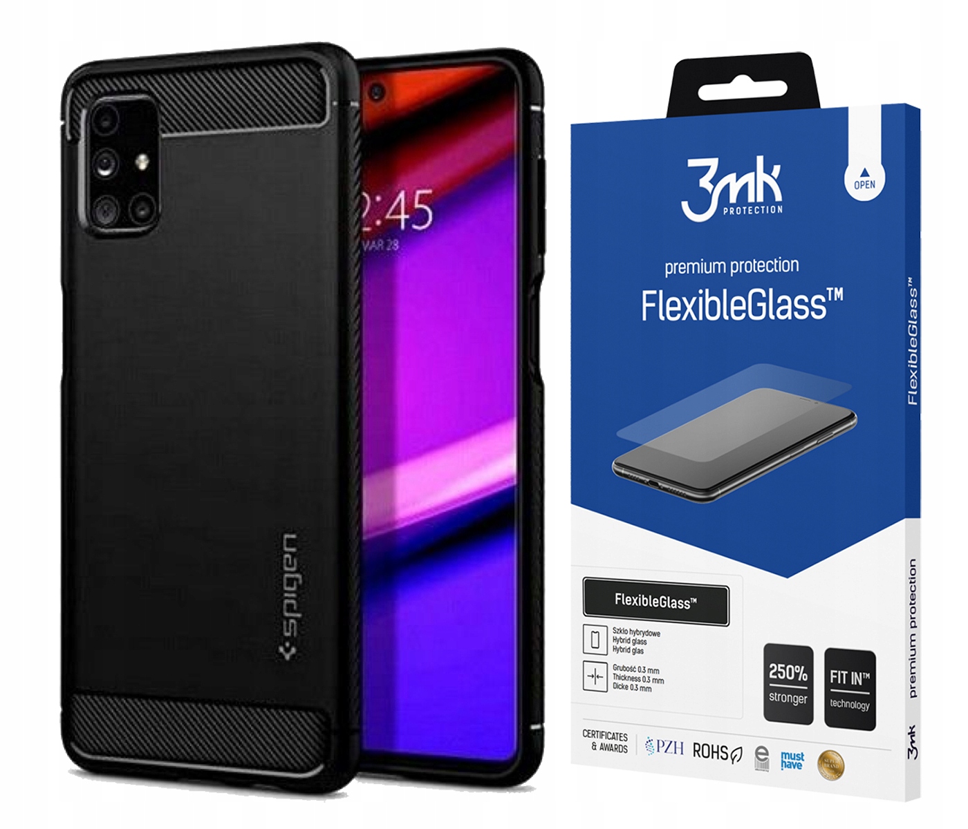 

Spigen Rugged Etui Case Do Galaxy M51 + Szkło 3MK