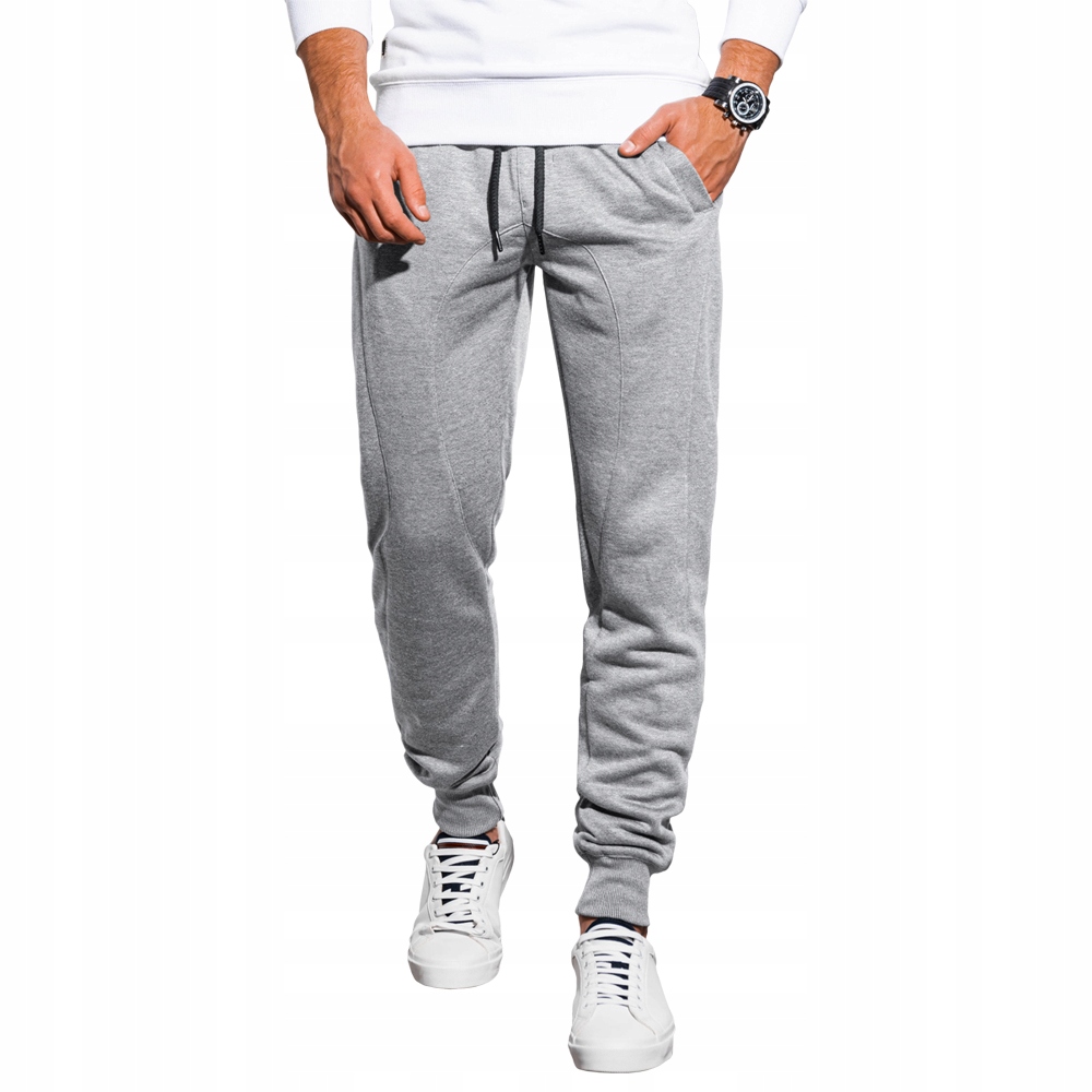 

Spodnie męskie dresowe joggery P867 szare L