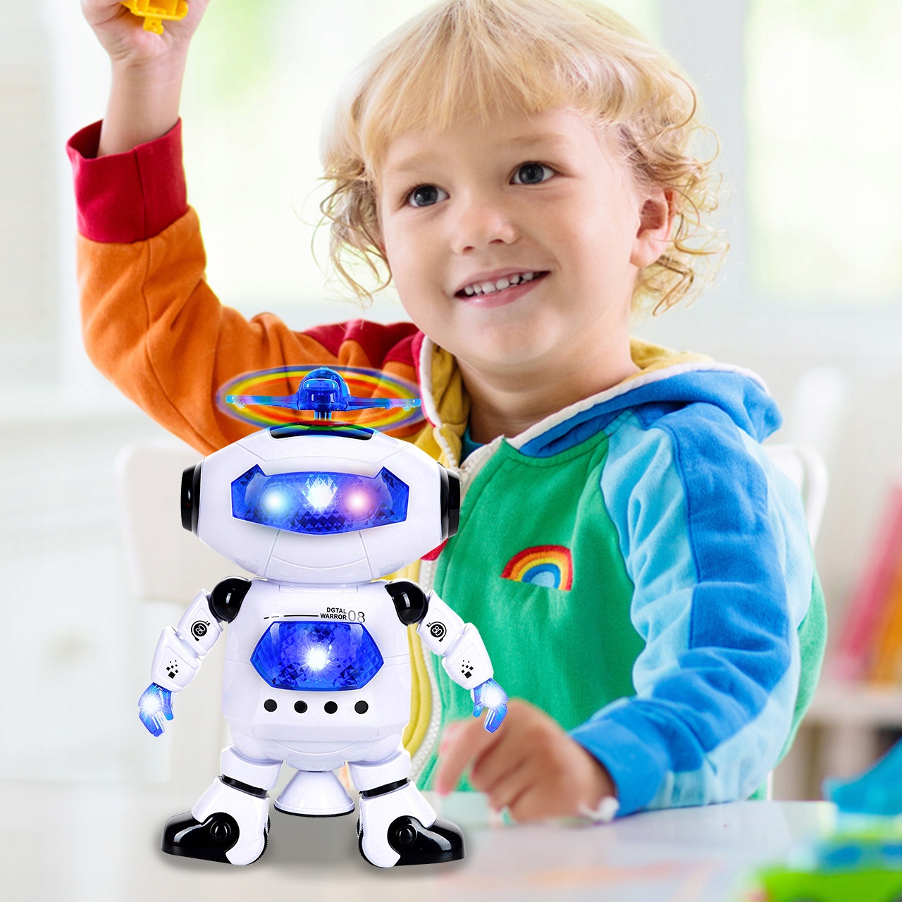 ROBOT INTERAKTYWNY TAŃCZĄCY NA BATERIĘ DLA DZIECI KOSMITA OBRÓT 360 STOPNI Marka MalPlay