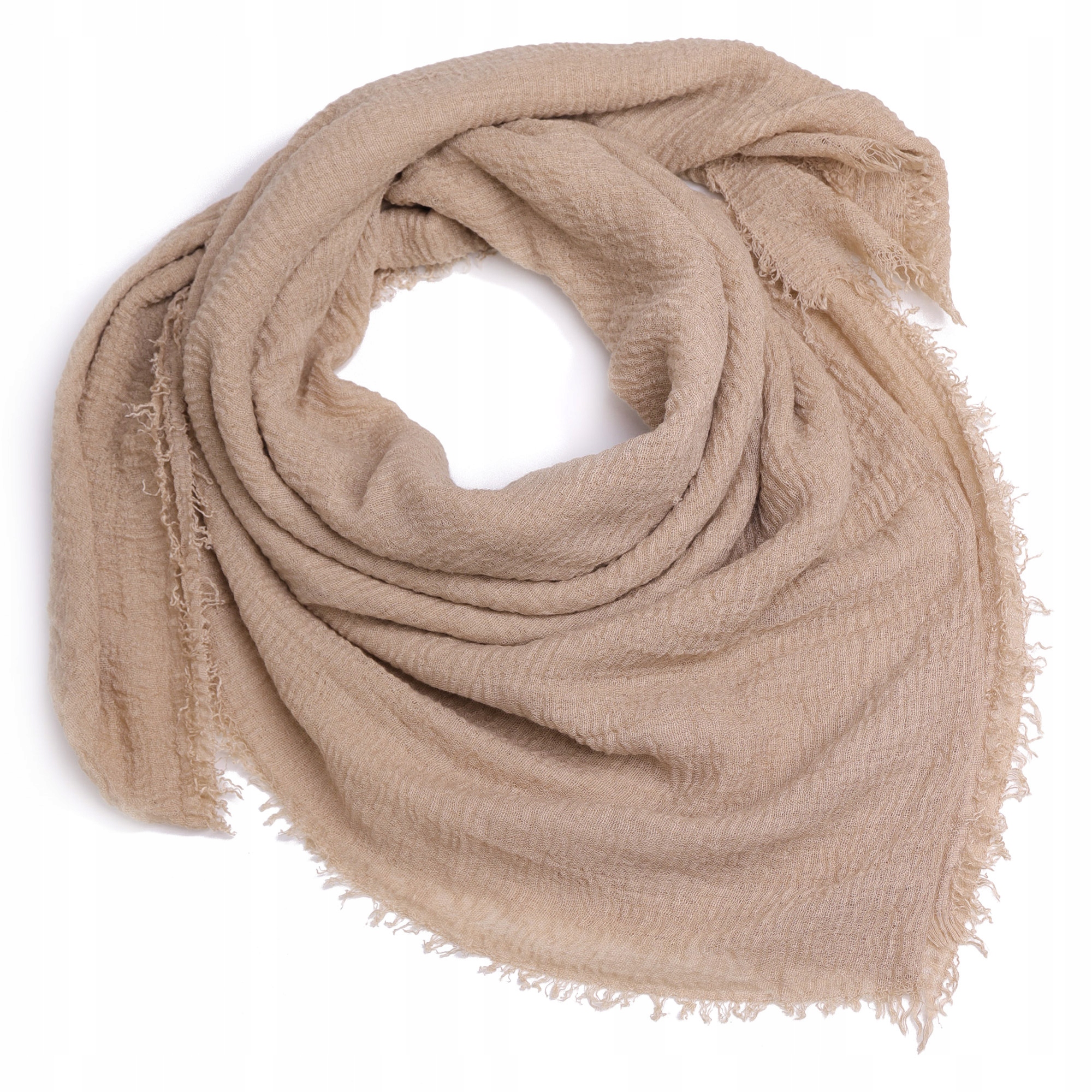 Szal damski apaszka chusta beżowy