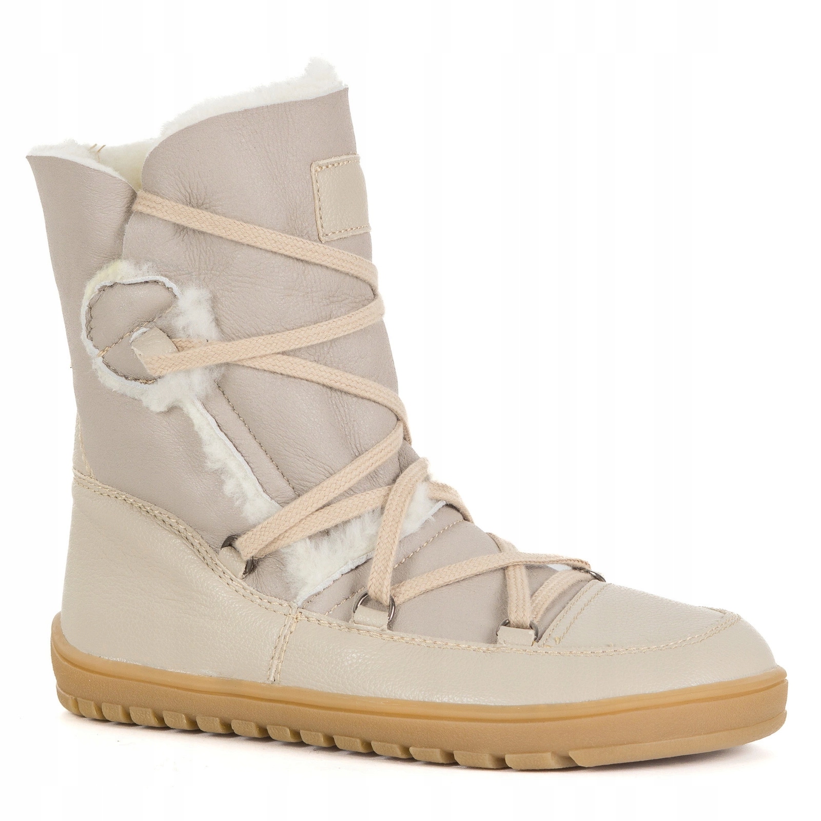 Dámské kotníkové boty Barefoot kožené 1802 béžové přírodní beran 36