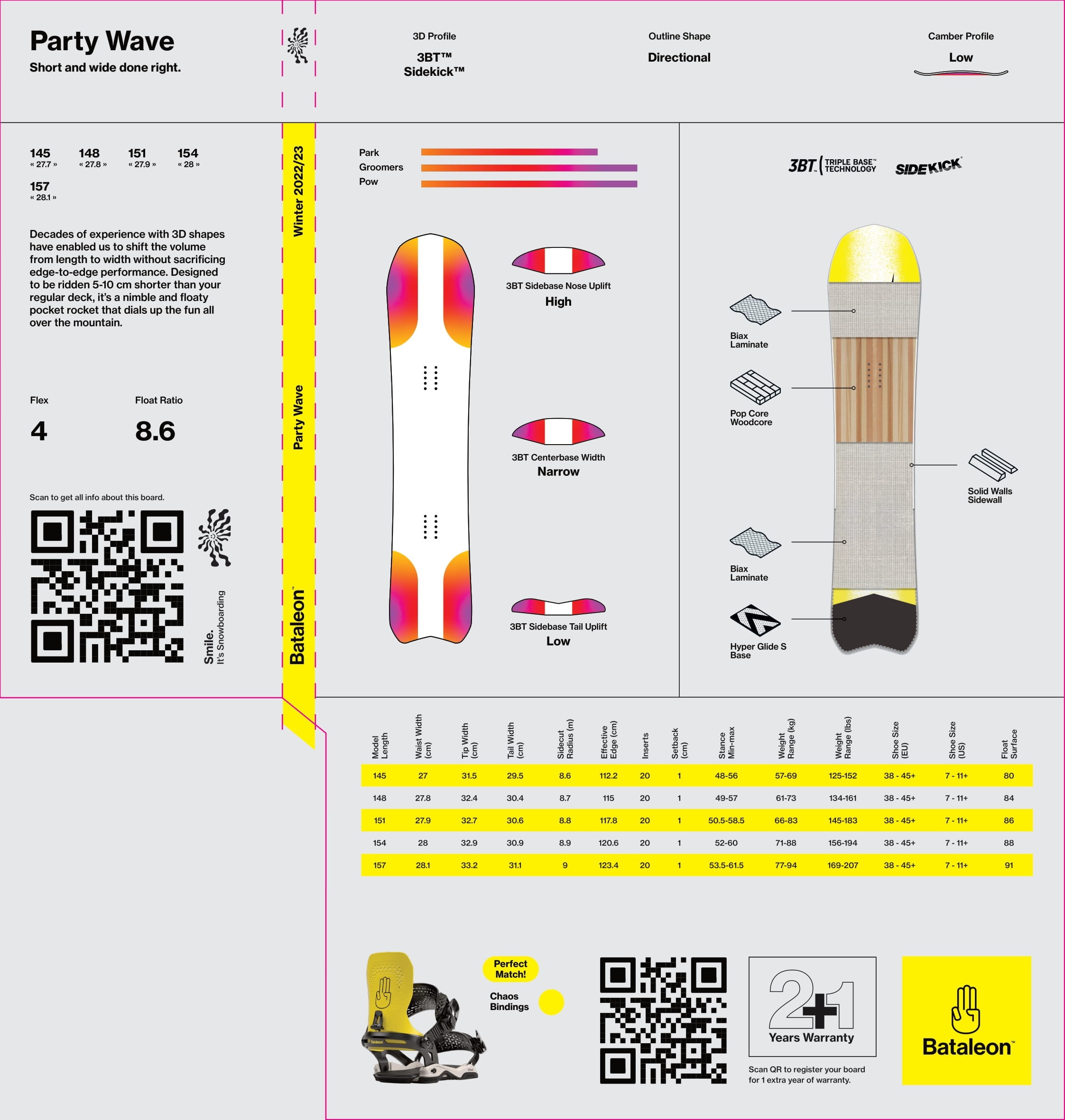 Deska snowboardowa Bataleon Party Wave 157 Marka Inna marka