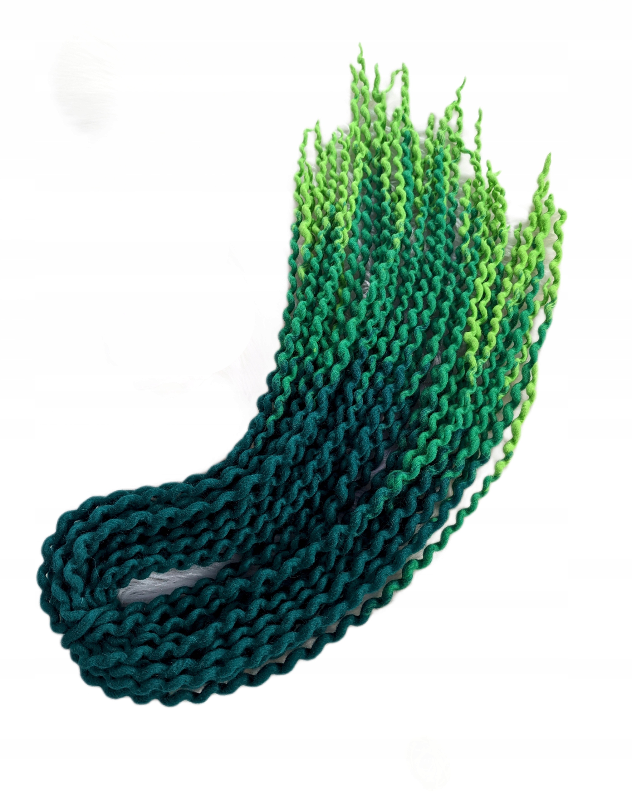 Dredloky Vlněné Dredy kudrnaté zelené, Výrobní Malachit, 10 kusů