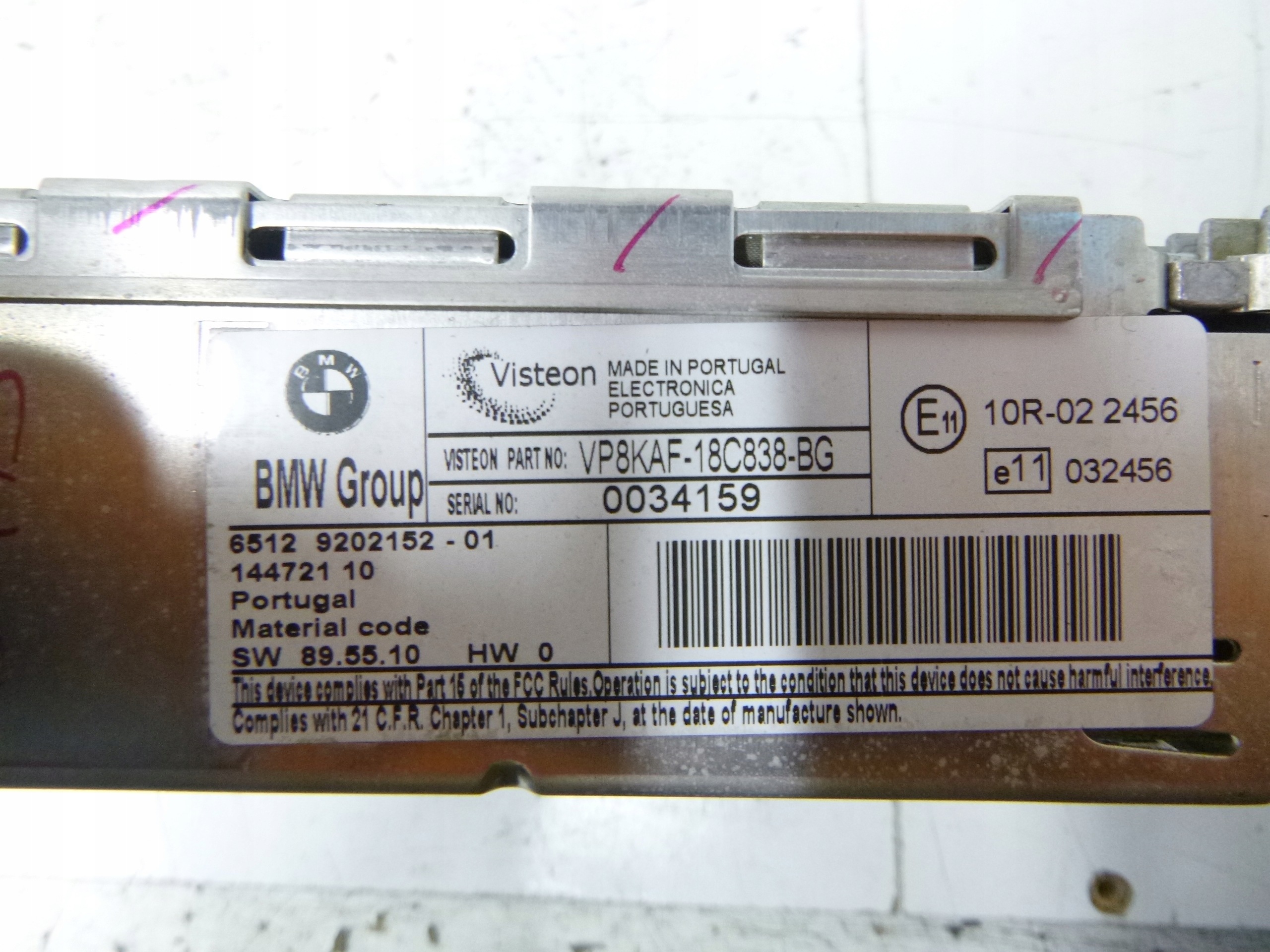 Radio auto radio BMW Business CD E87 E81 E90 9202152 OE