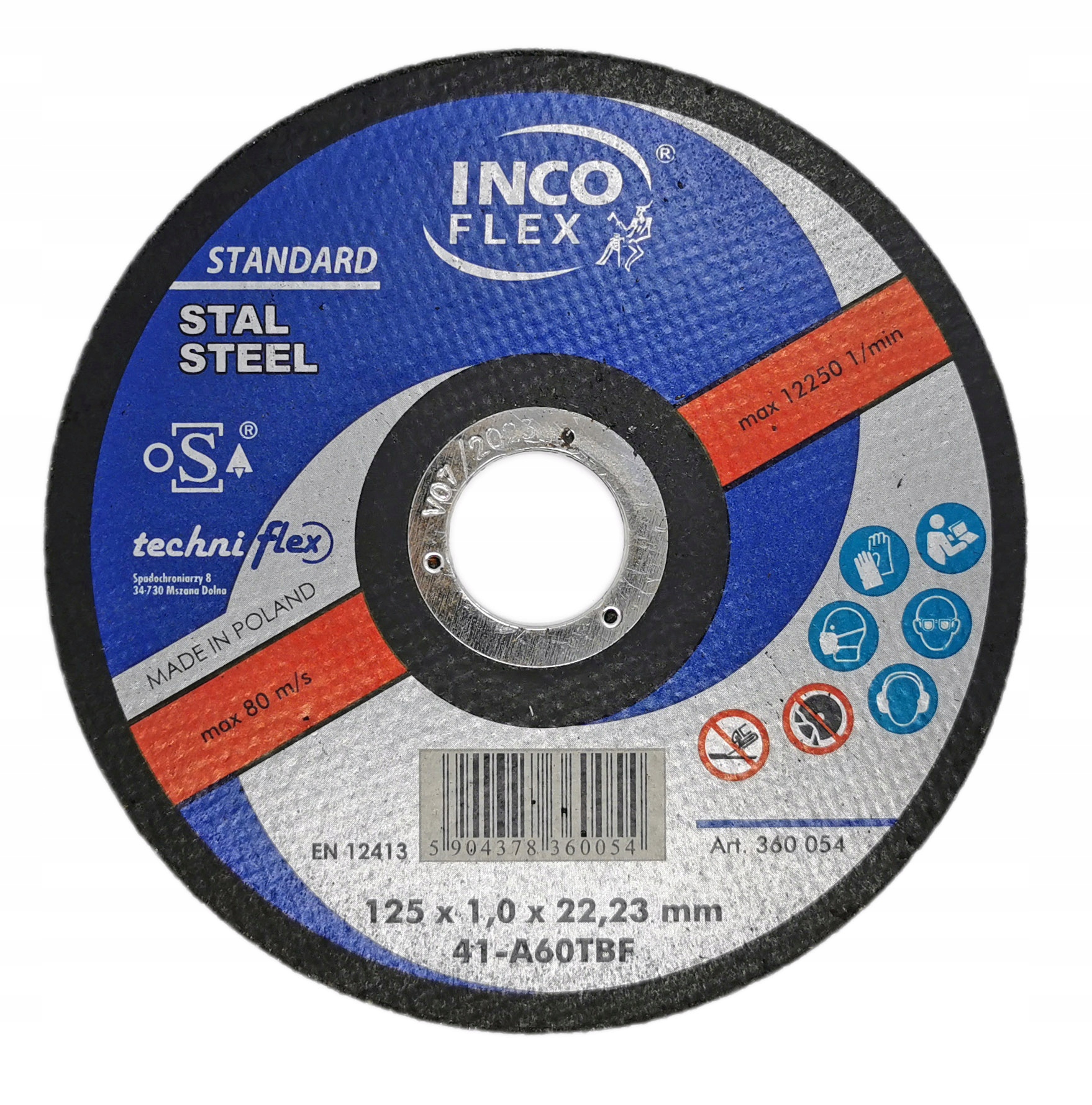Kotouč na řezání oceli 125x1,0 standard A60T BF80 Incoflex 50 Ks