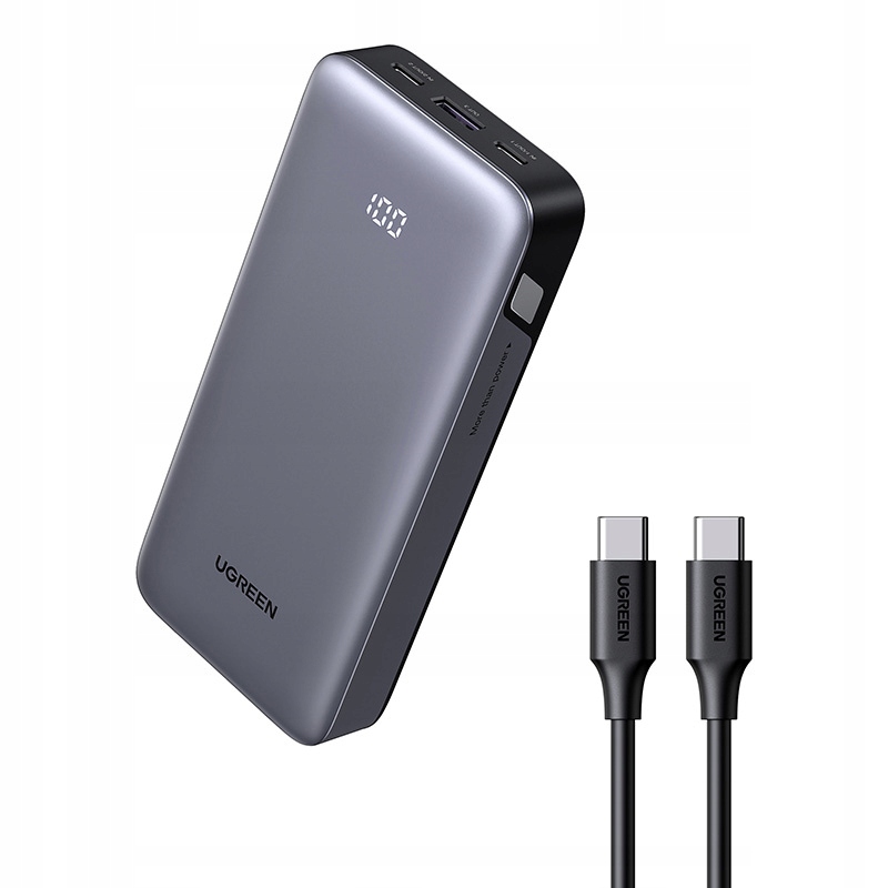 Powerbanka 20000mAh Ugreen PB532, 2x Usb, 2x Usb-c, 30W (šedá)