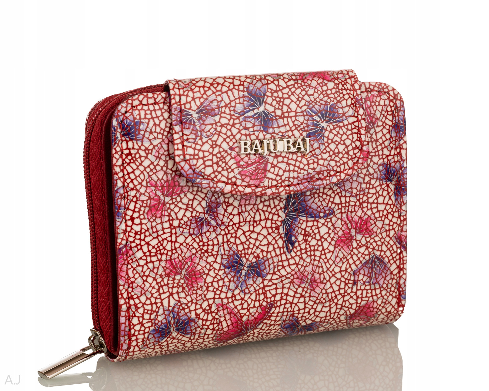 Dámská klasická kožená peněženka z kůže s barevným vzorem, střední trvanlivost