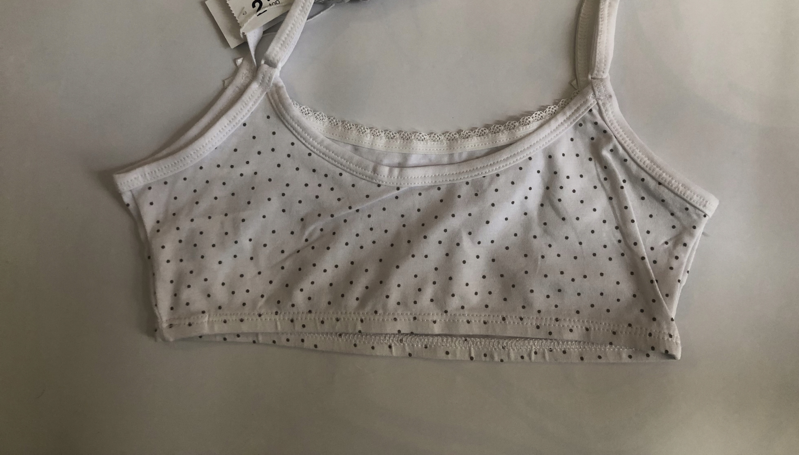 OUTLET BAWEŁNIANY WŁOSKI DZIĘWCZĘCY BIUSTONOSZ TOP OVS 164-170 CM 2-PAK Rozmiar 164/170