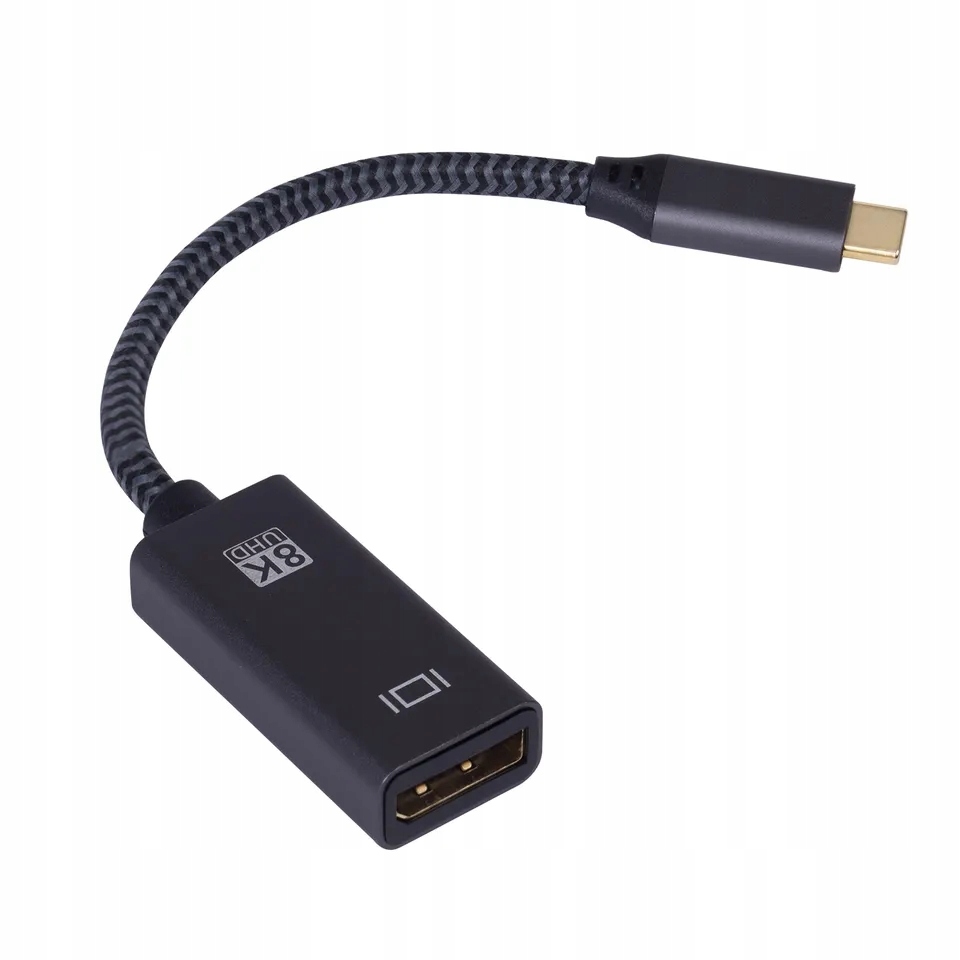 ADAPTER KABEL PRZEWÓD DISPLAYPORT USB-C THUNDERBOLT MACBOOK PLECIONKA 8K 4K Stan opakowania oryginalne