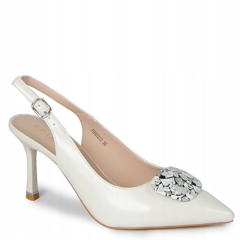 Epica JYJY60021 Béžové Kožené Lodičky S Ozdobou 36