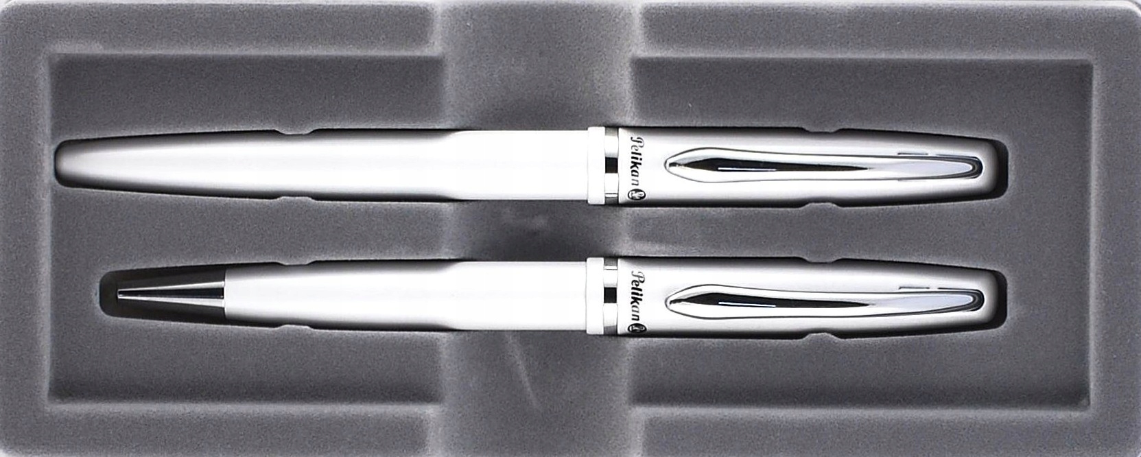 PIÓRO WIECZNE + DŁUGOPIS BIAŁY PERŁ. JAZZ PELIKAN Marka Pelikan