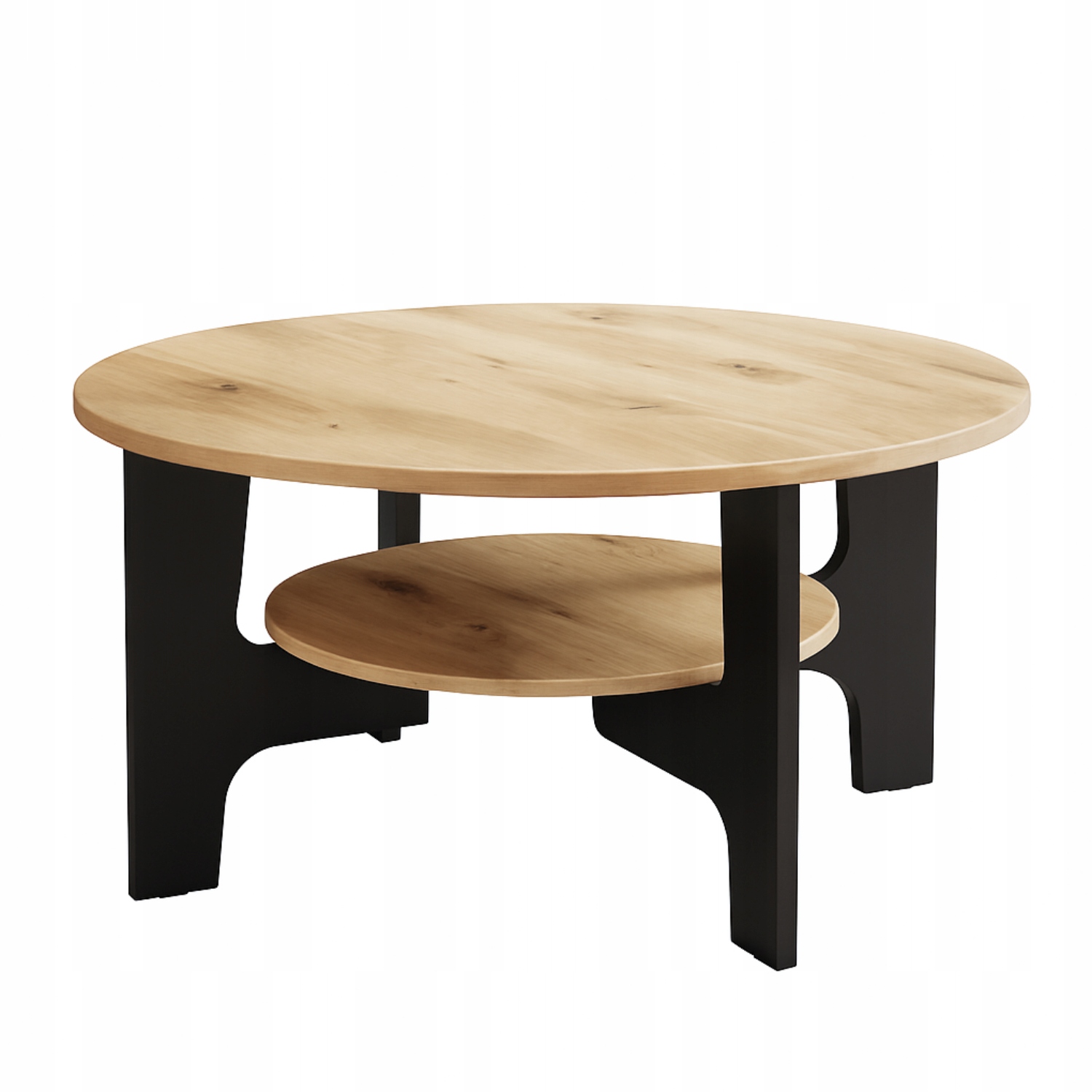 Konferenční stolek 80 cm Dub Artisan a černé nohy Moderní loftový styl