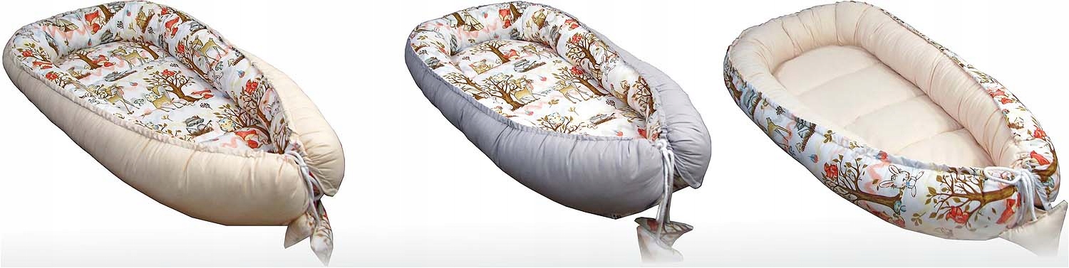 Kokon niemowlęcy, kojec dwustronny, gniazdo 2 w 1 Materiał bawełna