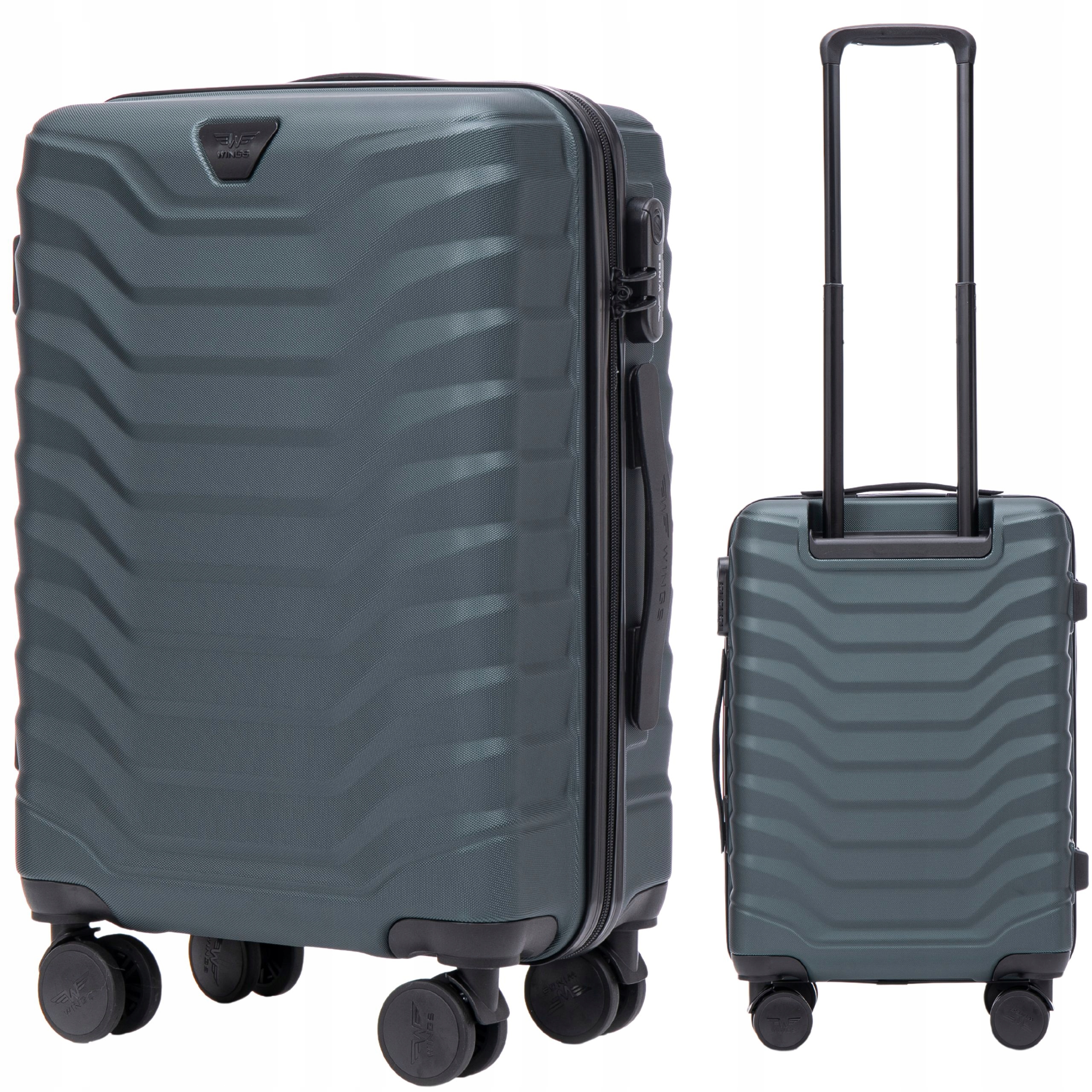 Malý cestovní kabinový kufr Wings, zavazadlo na 4 kolečkách z Abs, tvrdé