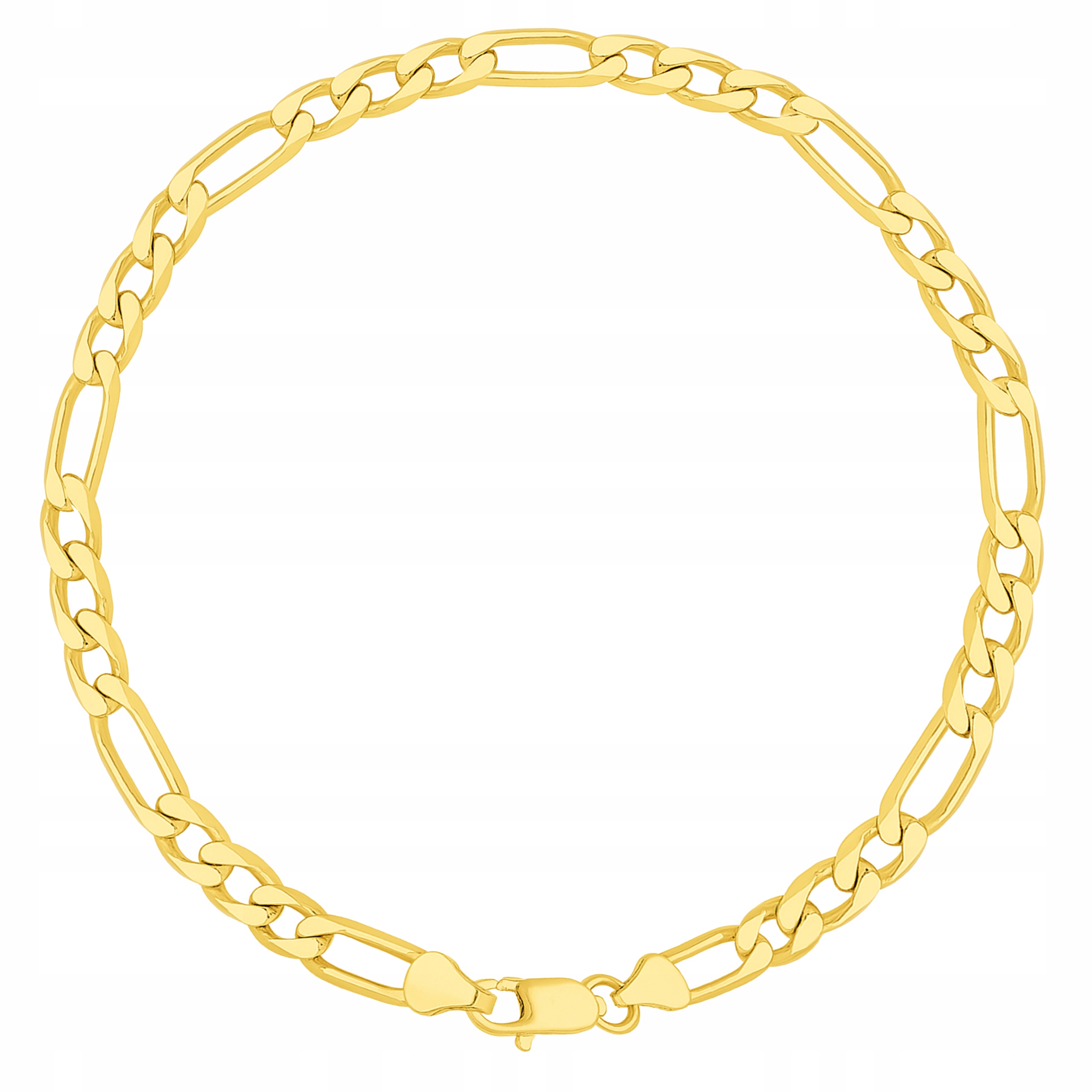 Zlatý Pánský Náramek Figaro Široký 3 mm Dlouhý Plný Kovaný 21 cm Stříbro 925