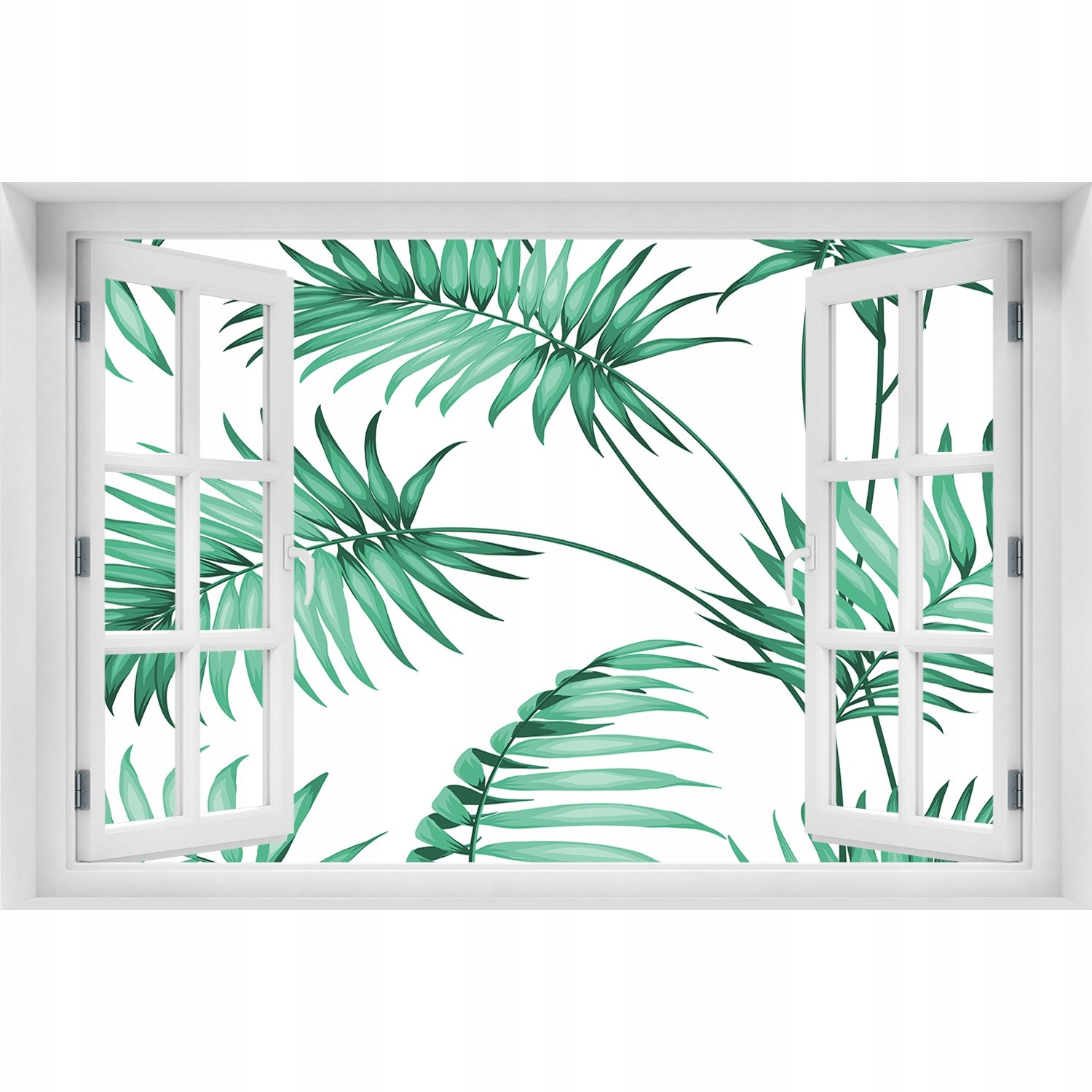

3D Okno Naklejka na ścianę Tropikalne liście