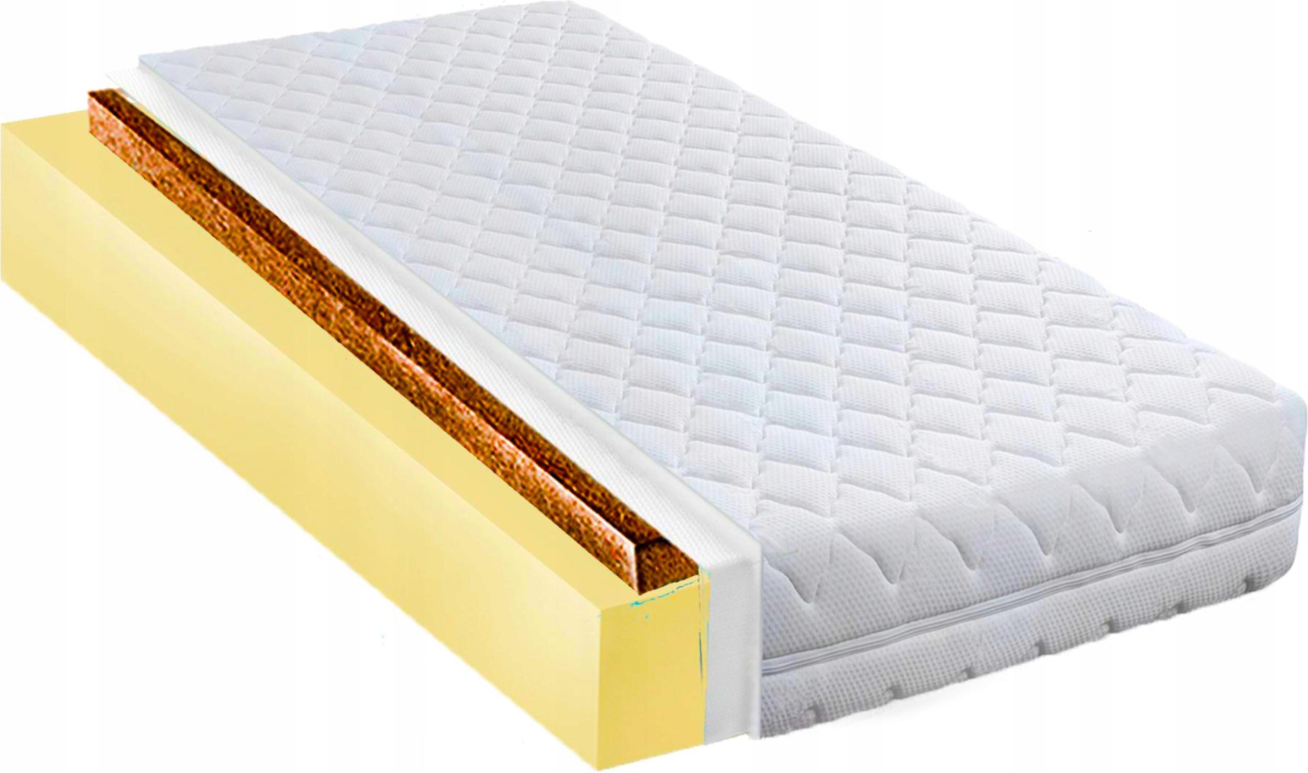 H3 tvrdý matrac 180x200 kokos protiplesňový 26 cm vystužený tvrdý