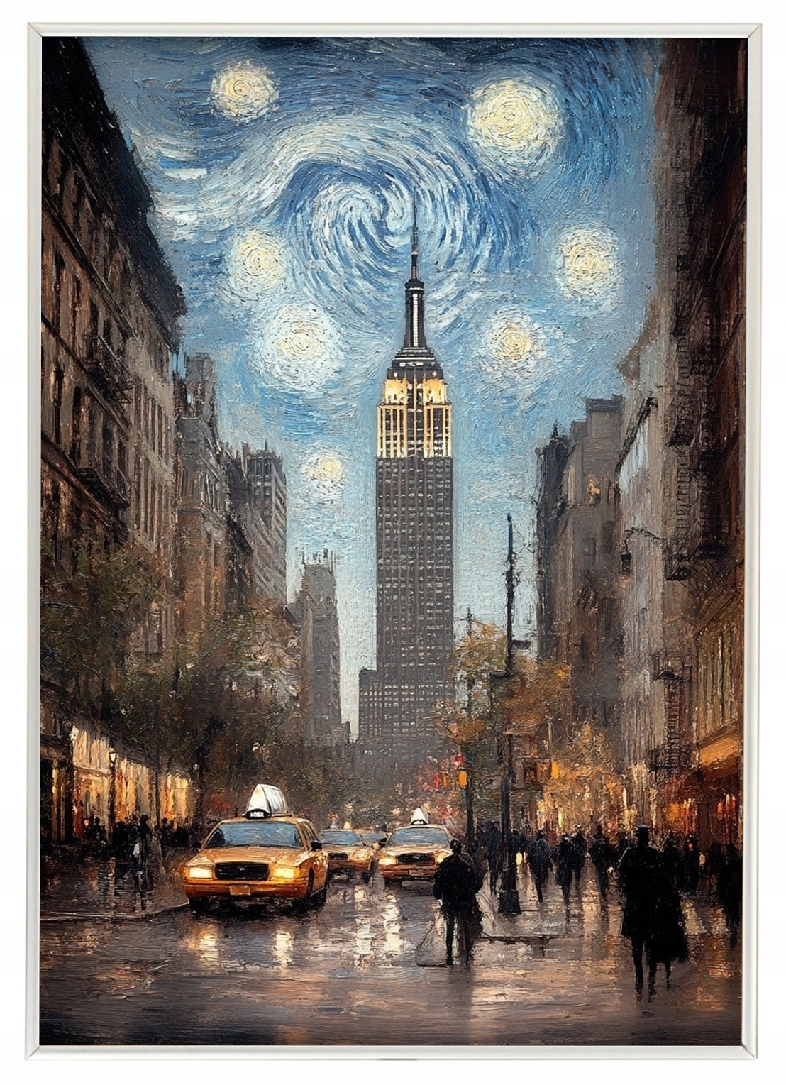 Plakát Rámeček Aluminium Město New York Hvězdná Noc Van Gogh 70x100