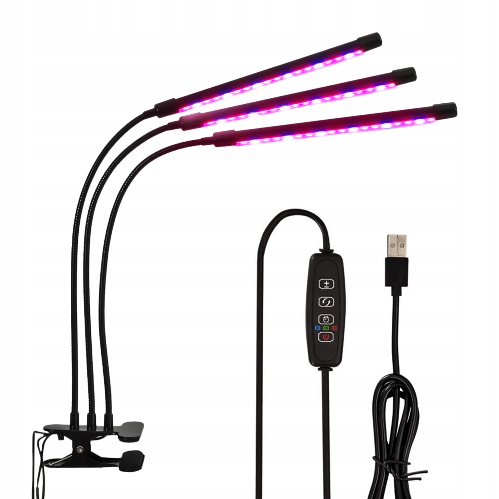 LAMPA DO UPRAWY WZROSTU ROŚLIN ZIÓŁ MOCNA 3 PANELE 60 LED TIMER KLIPS PILOT Rodzaj oświetlenia lampa stojąca