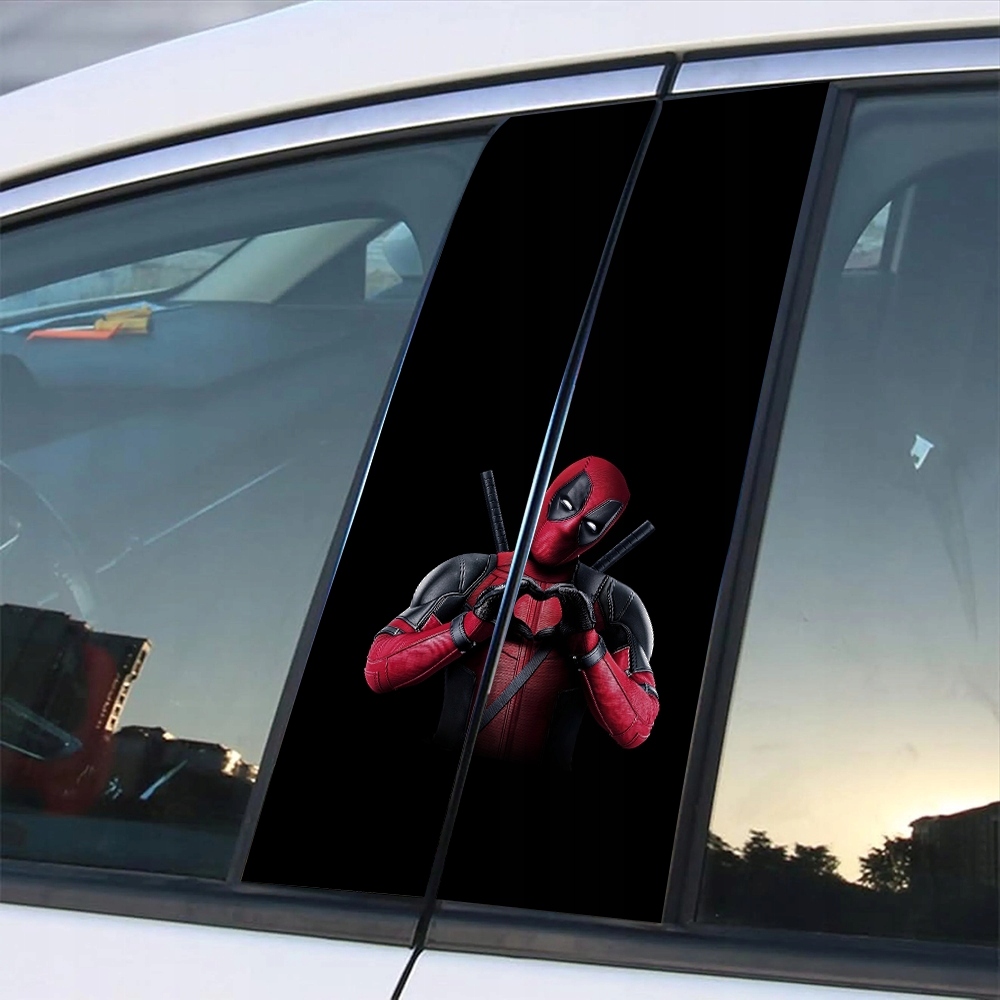 Naklejka Na Słupek Auta "deadpool" Folia Premium 50x25